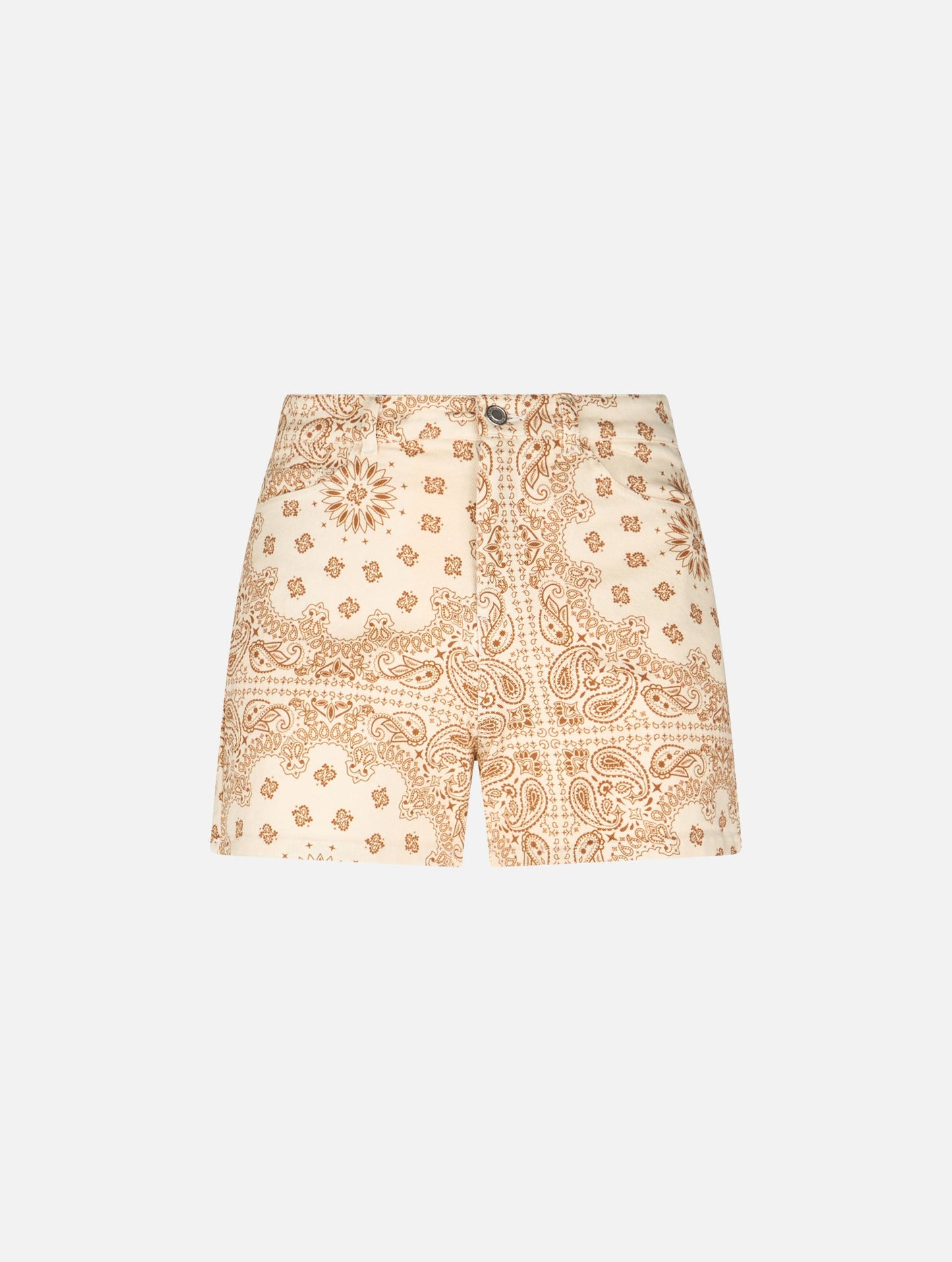 Woman bandanna print denim bermuda Cancun