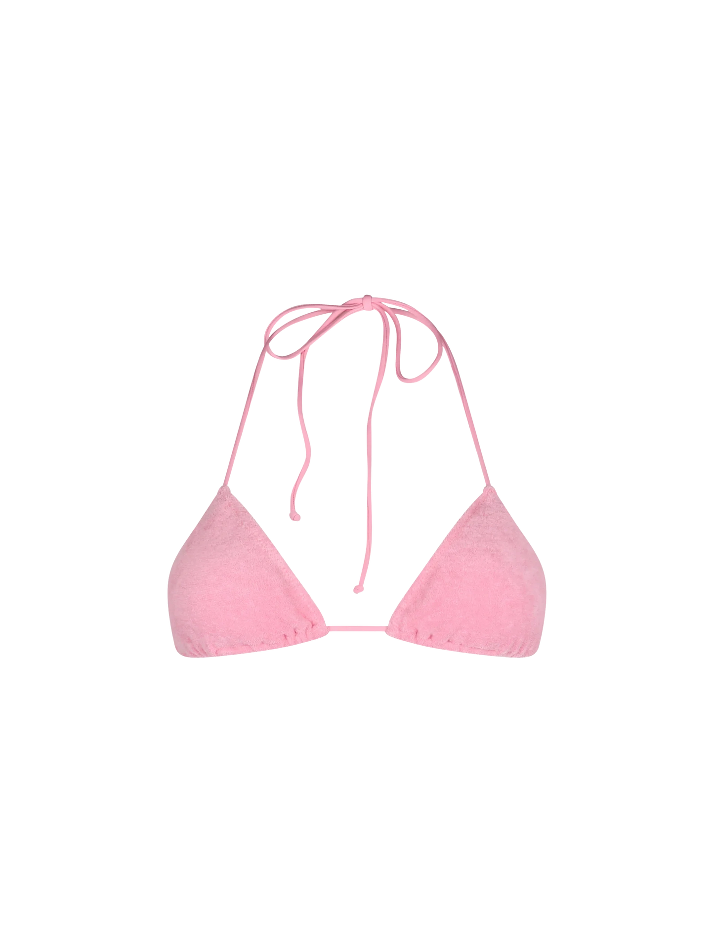 Woman pink terry triangle top swimsuit Leah