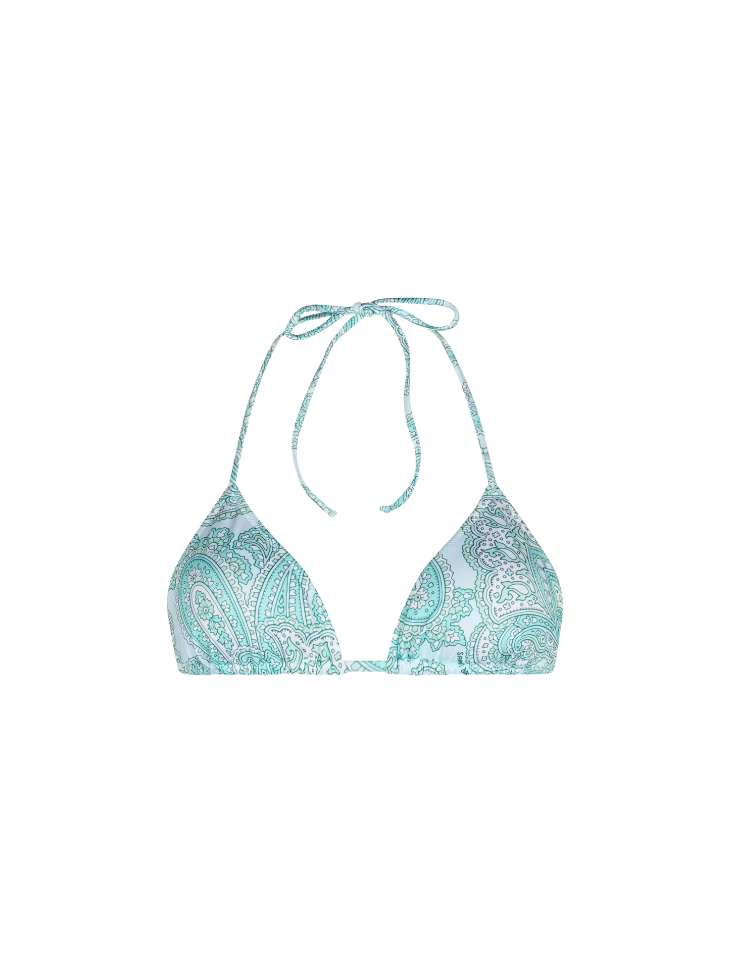 Woman water green paisley triangle top swimsuit Leah