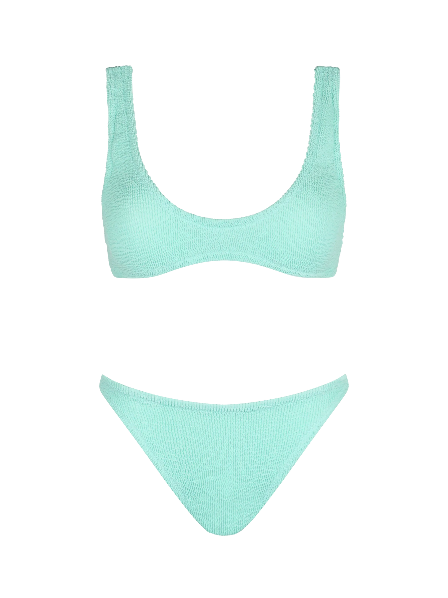 Woman sage green tiny crinkle bikini Pamy Naomi