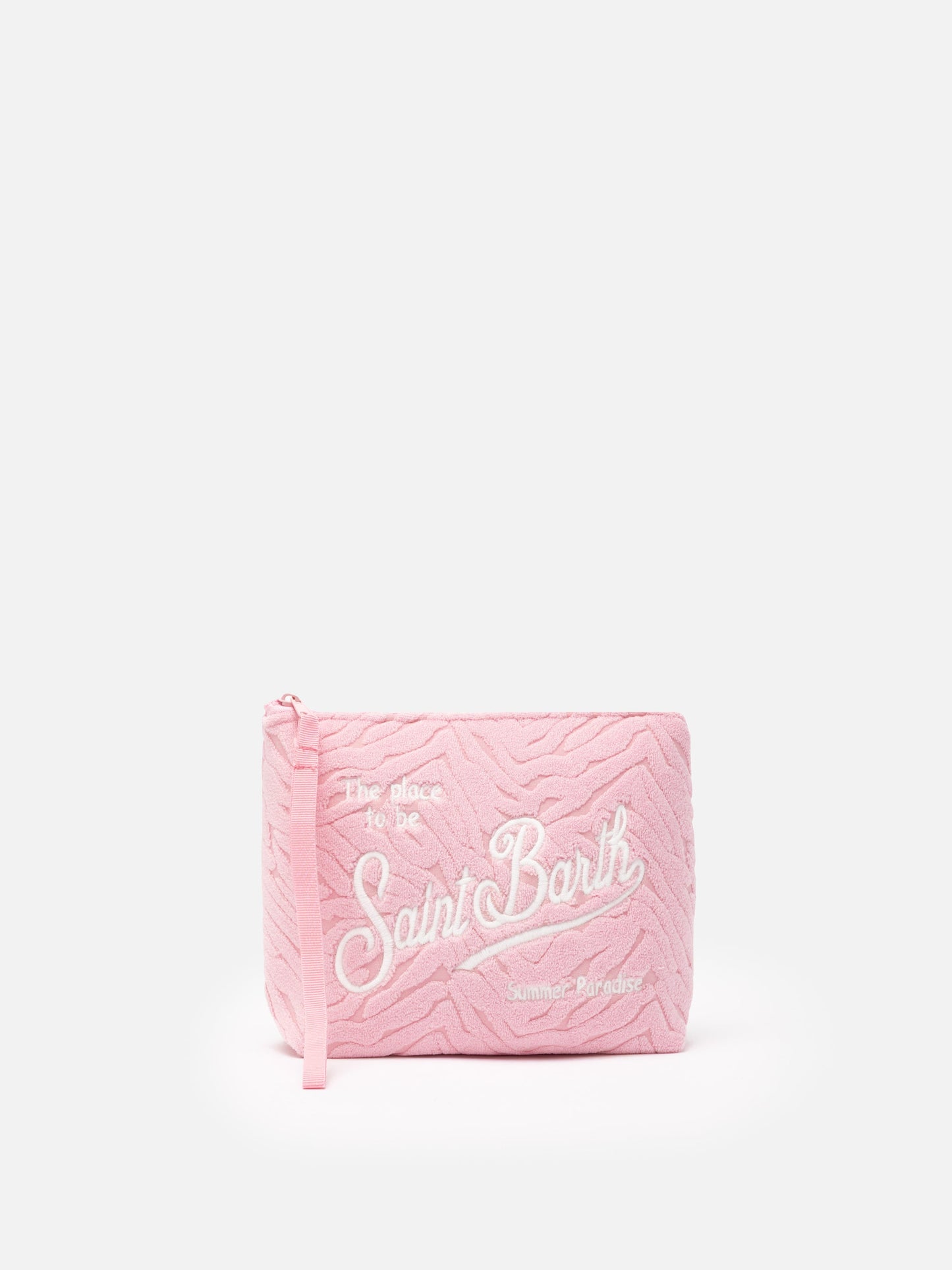 Aline pink zebra embossed terry pochette - MC2 Saint Barth