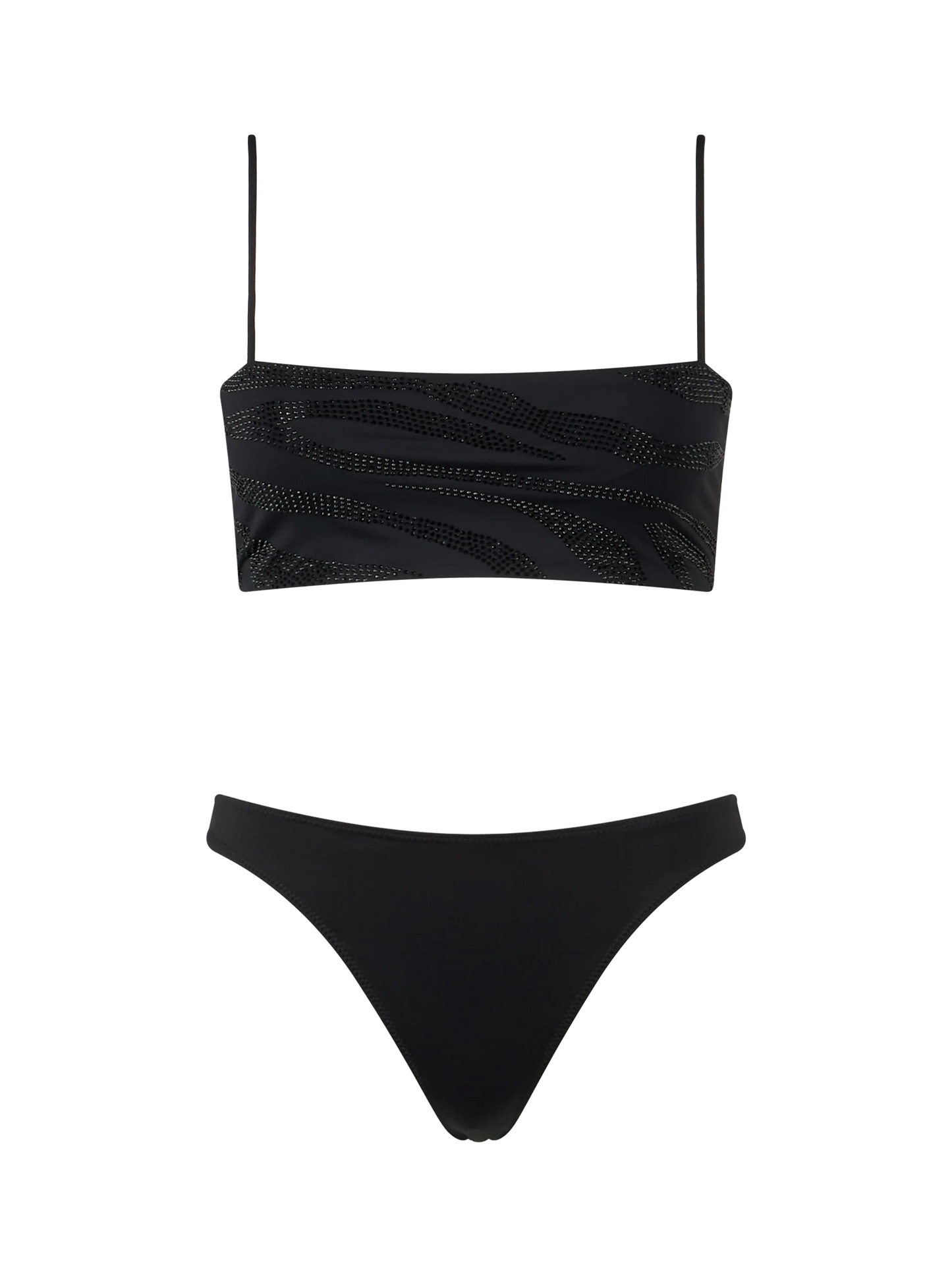 Woman zebra bandeau bikini Athena Naomi with rhinestones
