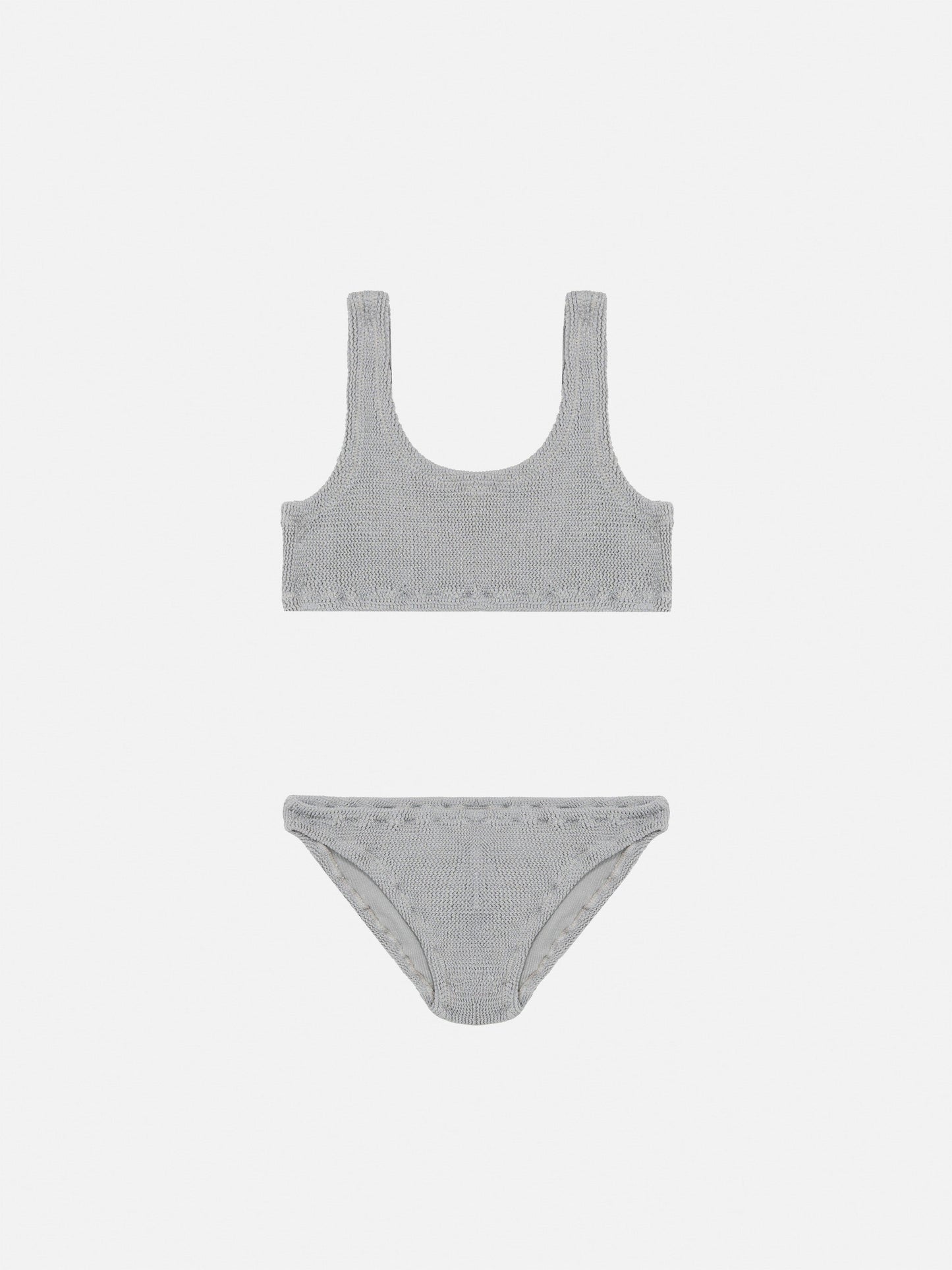 Silver lurex crinkle classic crinkle bralette bikini Baker