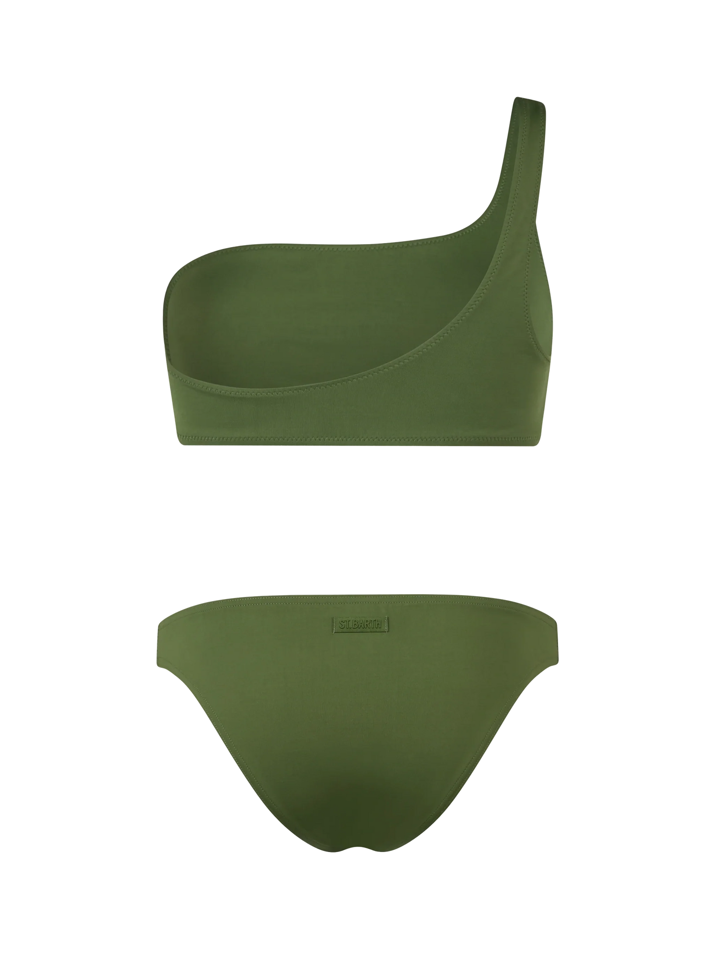 Woman military green one shoulder bralette bikini Celestine Maia