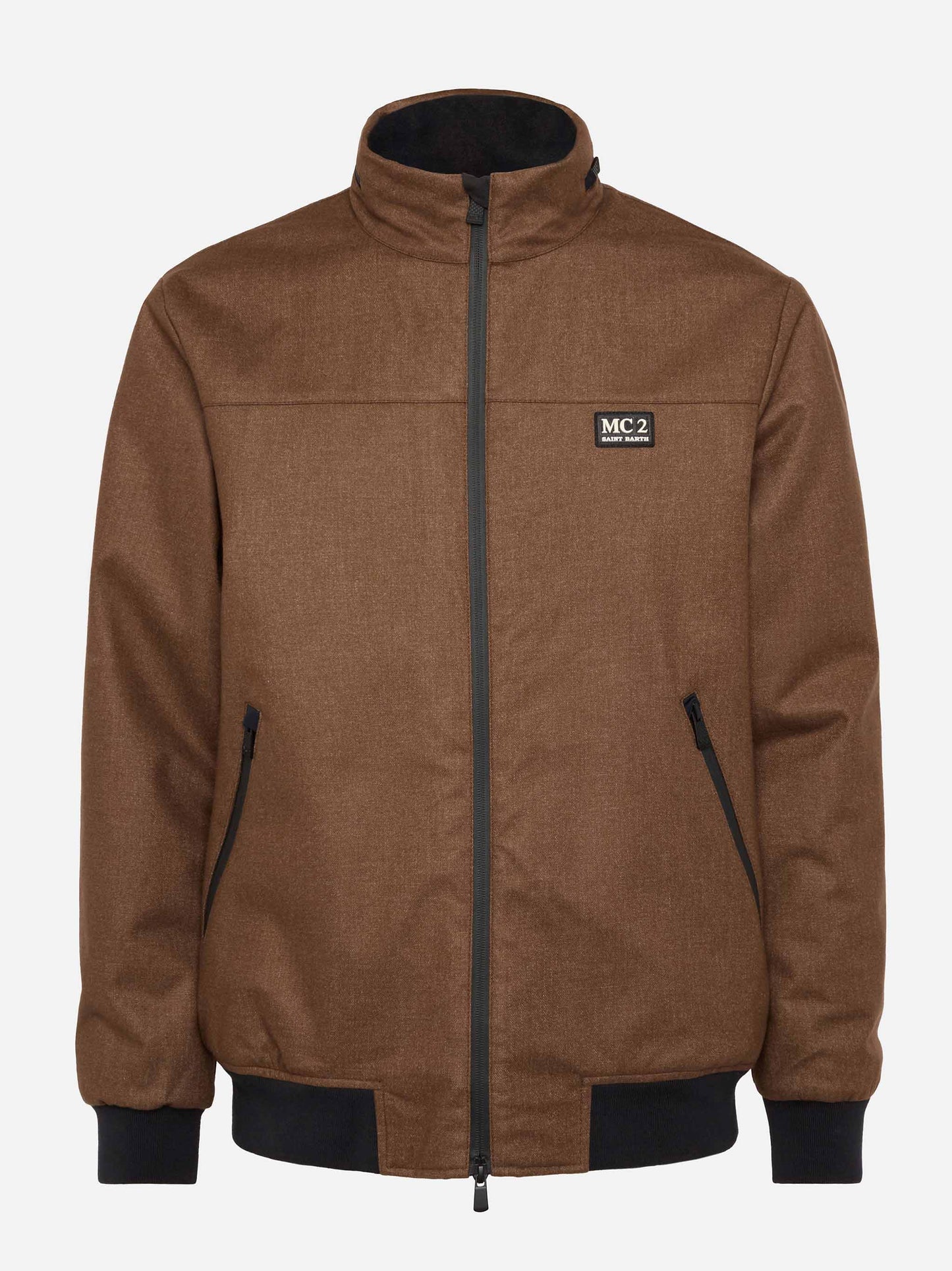 Wooly brown bomber jacket Country with teddy lining