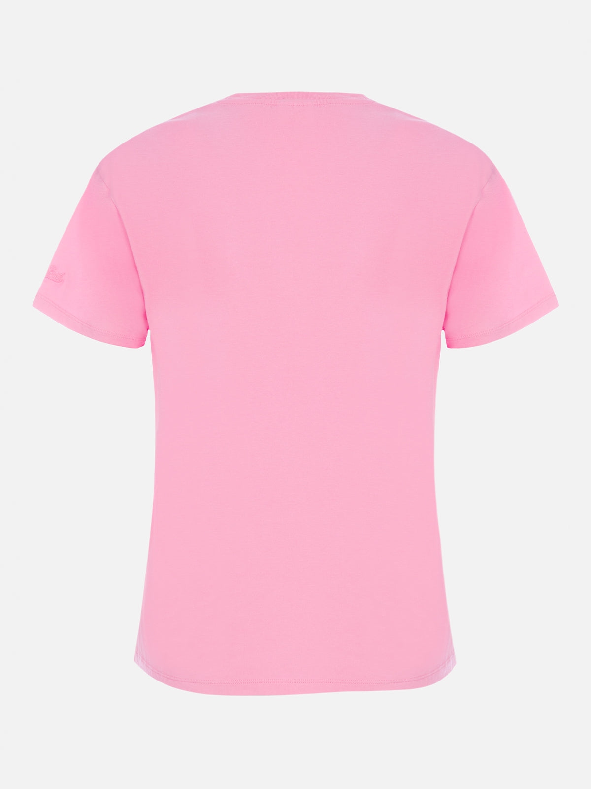 Woman cotton jersey crewneck t-shirt Emilie with Barbie St. Barth print | BARBIE SPECIAL EDITION