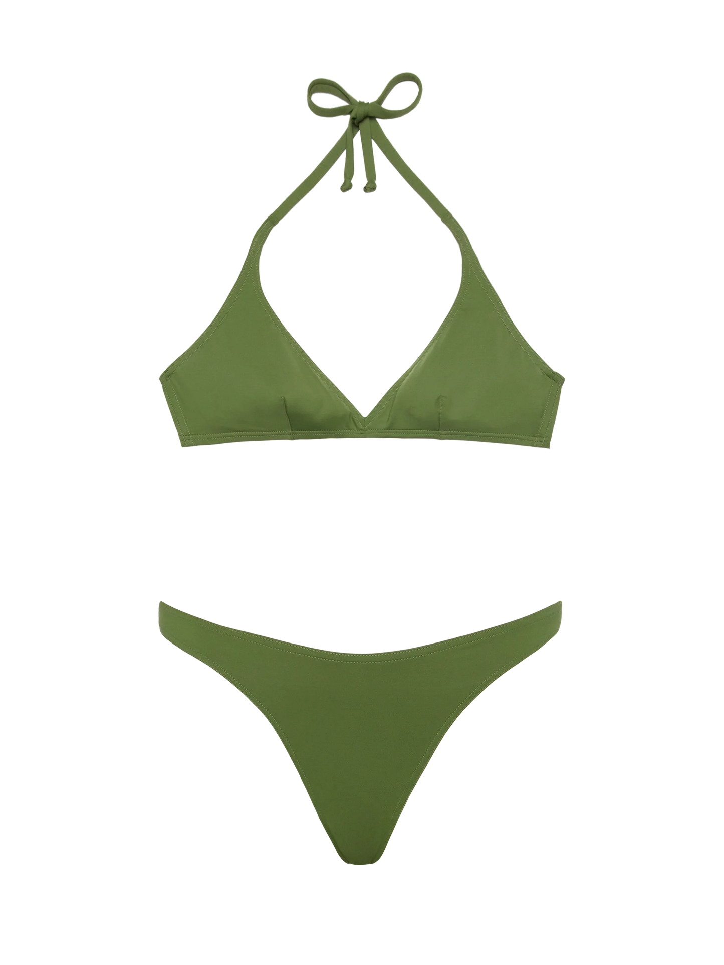 Military green fixed triangle bikini Gaia Lido