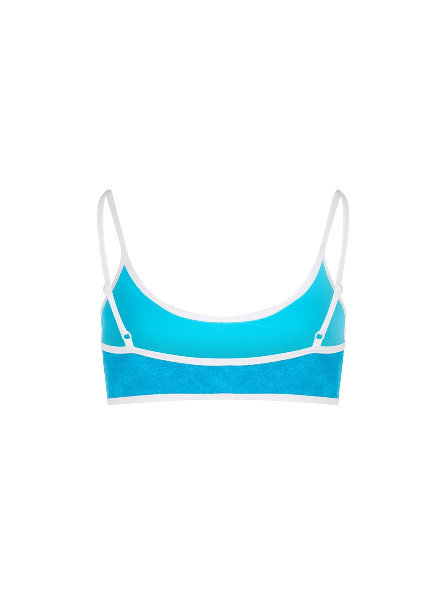 Woman terry bralette beach top Judy with piping