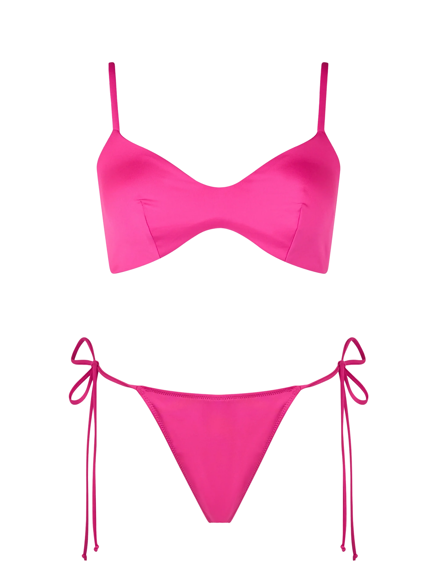 Woman fluo pink scoop bralette bikini May Marielle