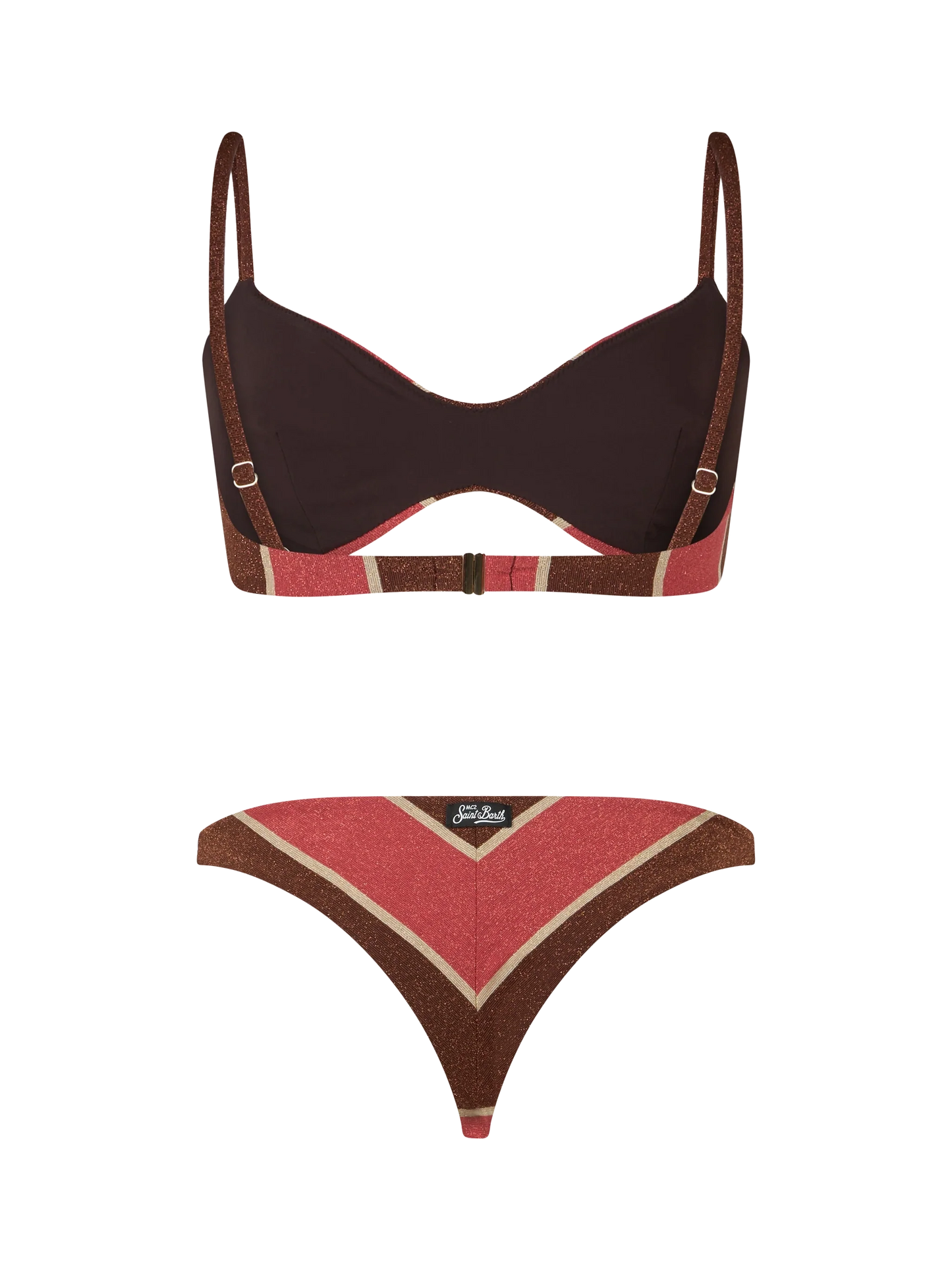 Woman striped lurex scoop bralette bikini May Romy