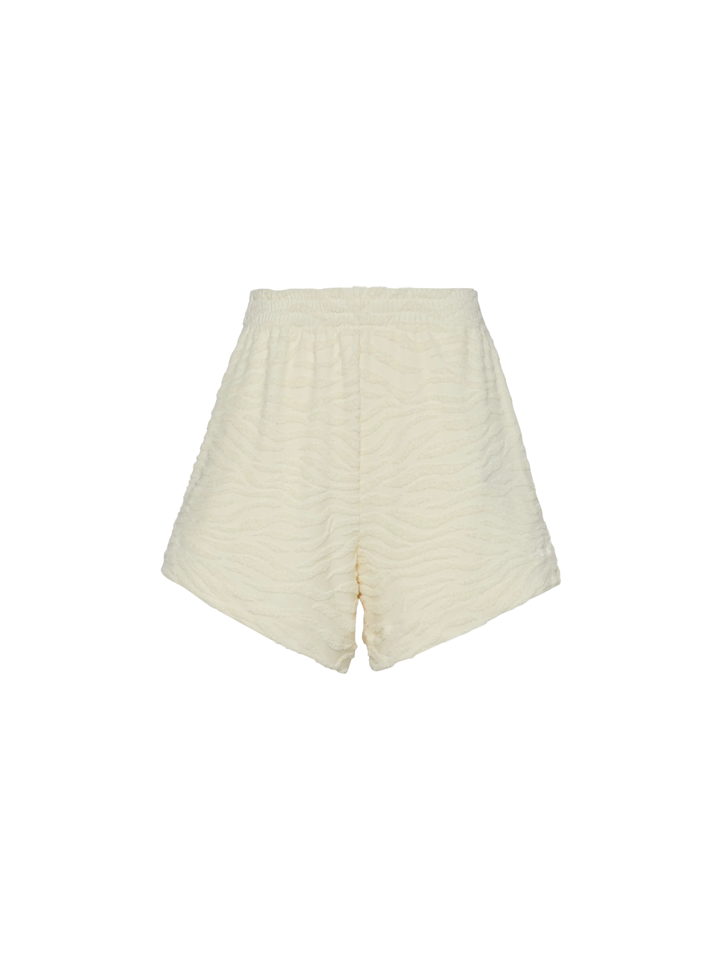 Meave terry cotton pull up shorts with zebra embossed pattern