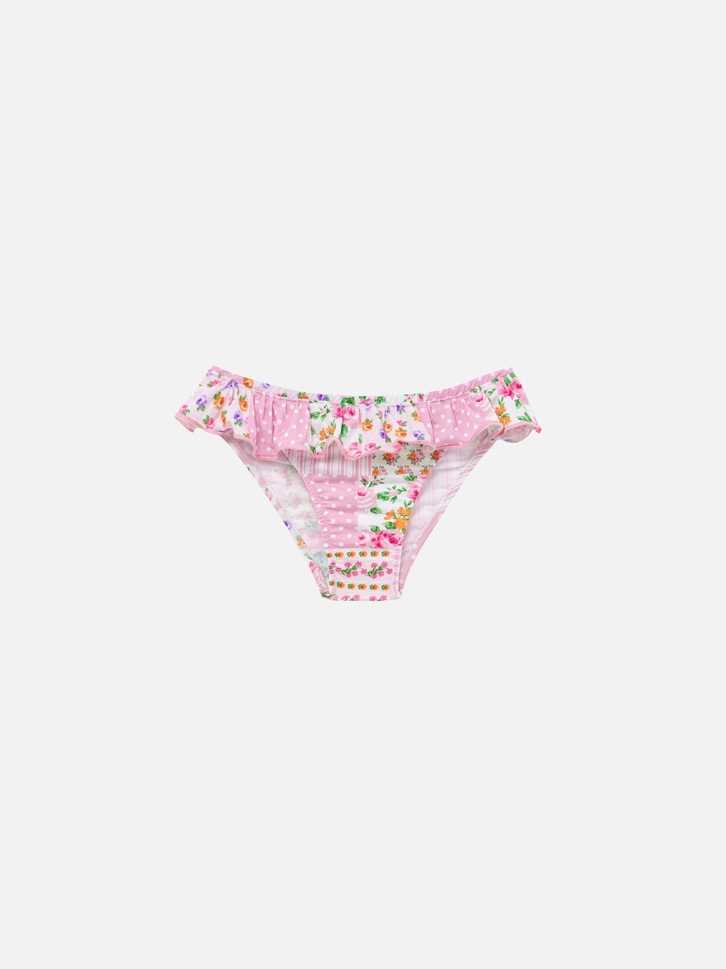 Melly ruffled swim briefs with flower patch print