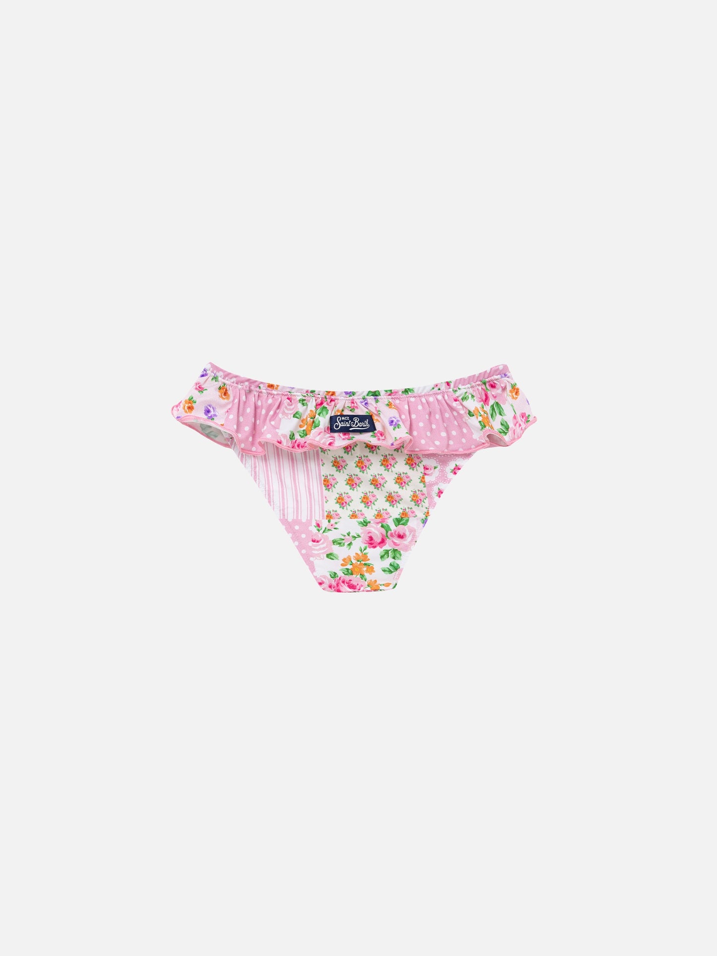 Melly ruffled swim briefs with flower patch print