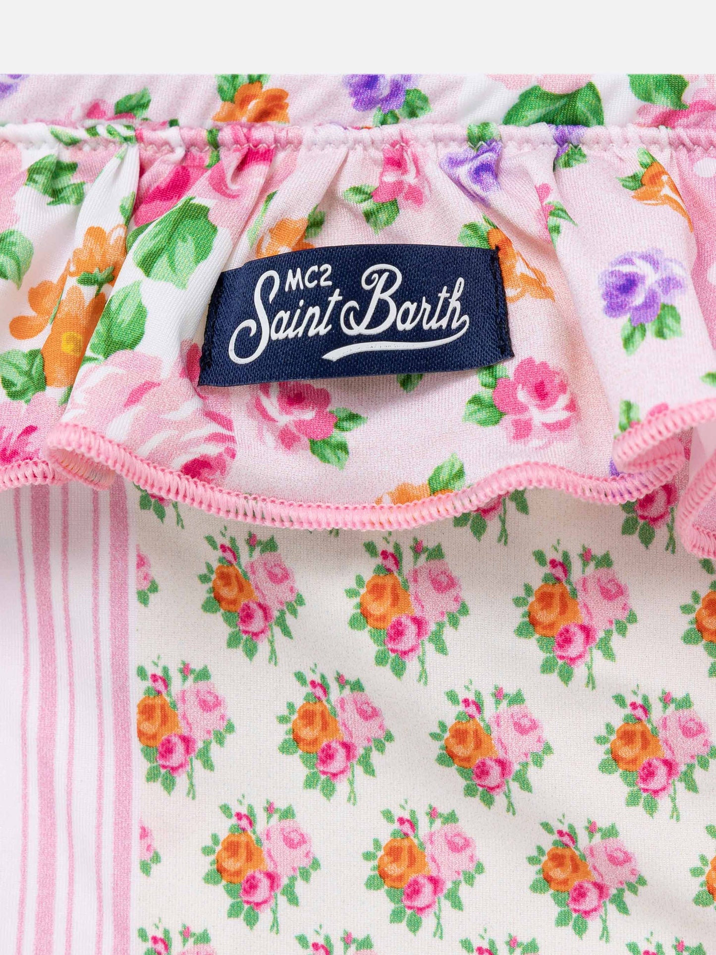 Melly ruffled swim briefs with flower patch print