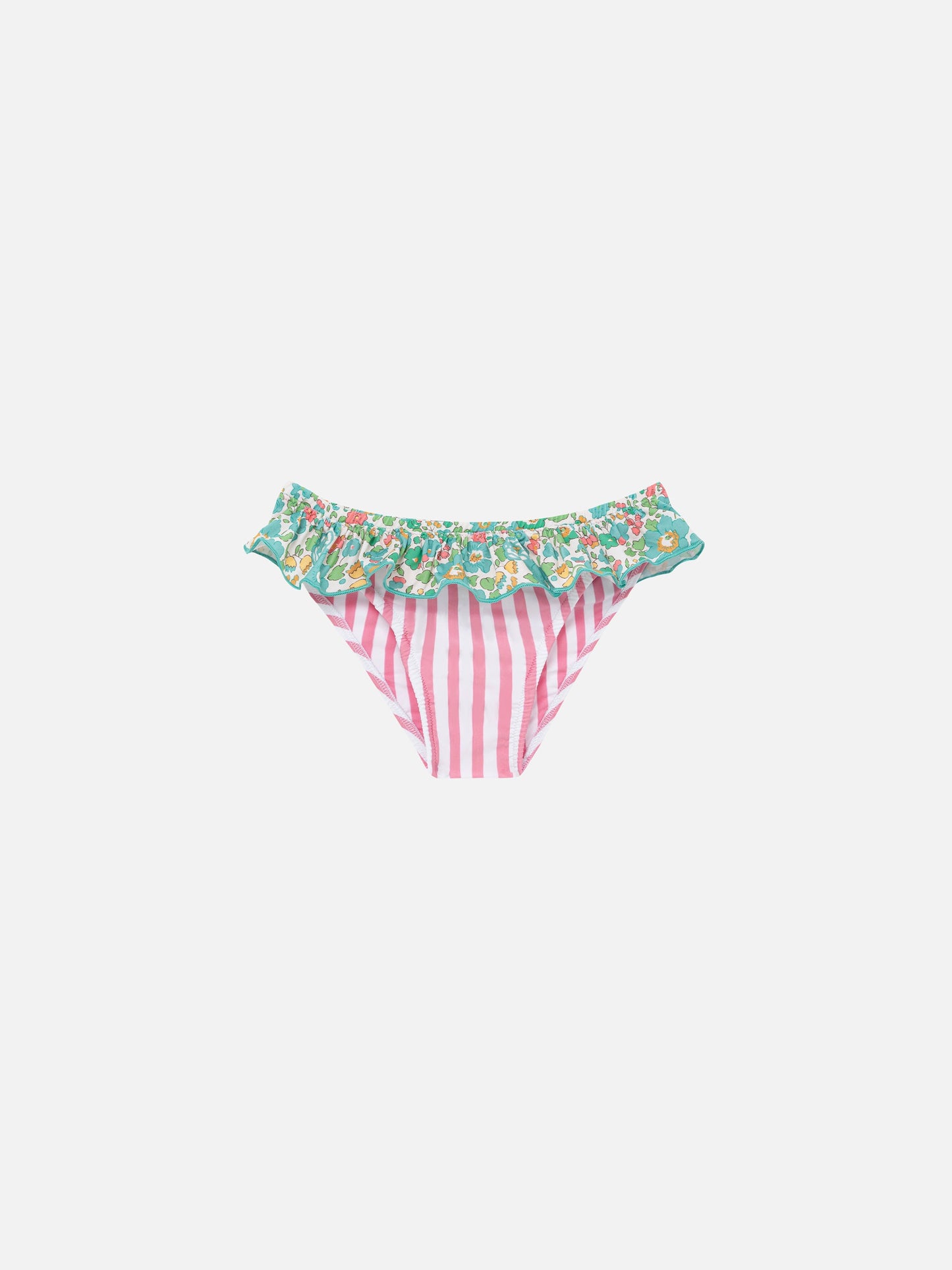 Melly ruffled swim briefs with Betsy patch print | MADE WITH LIBERTY FABRIC