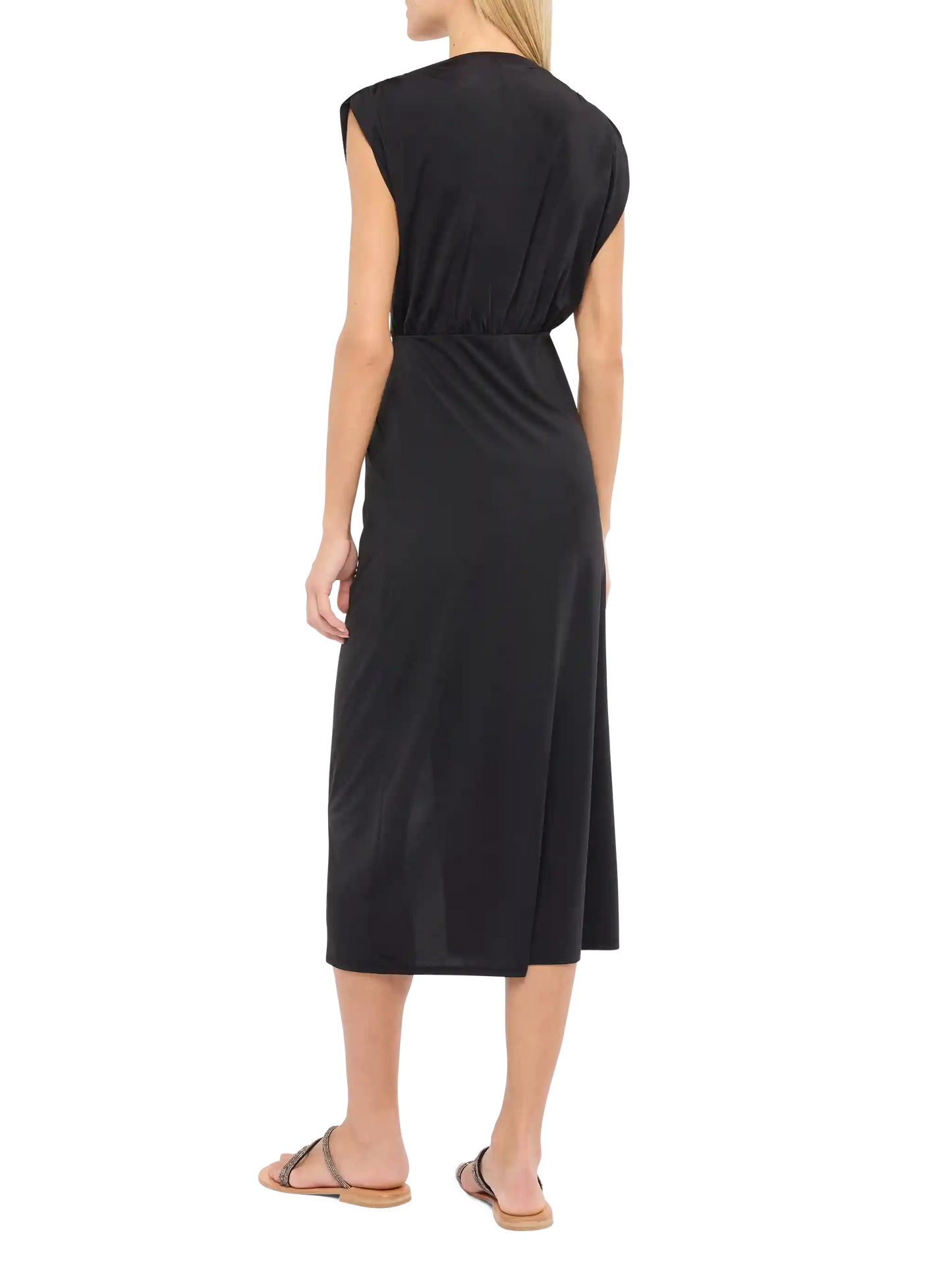 Marina black sleeveless maxi dress