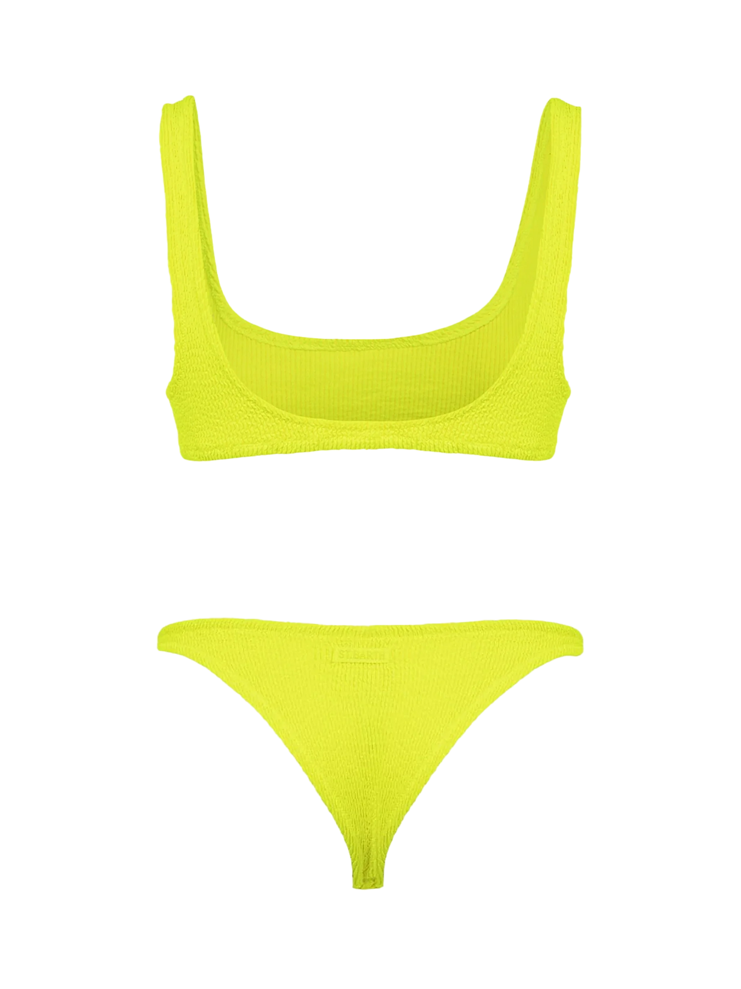 Woman fluo yellow classic crinkle bikini Naima Naomi