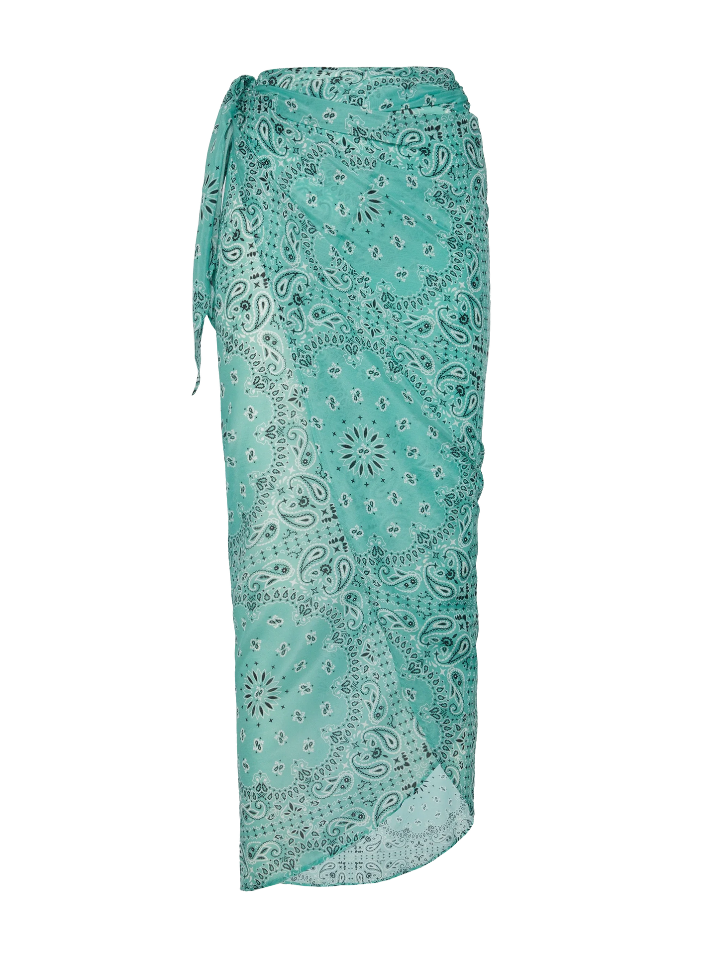 Oasi silk voile long pareo with bandanna print