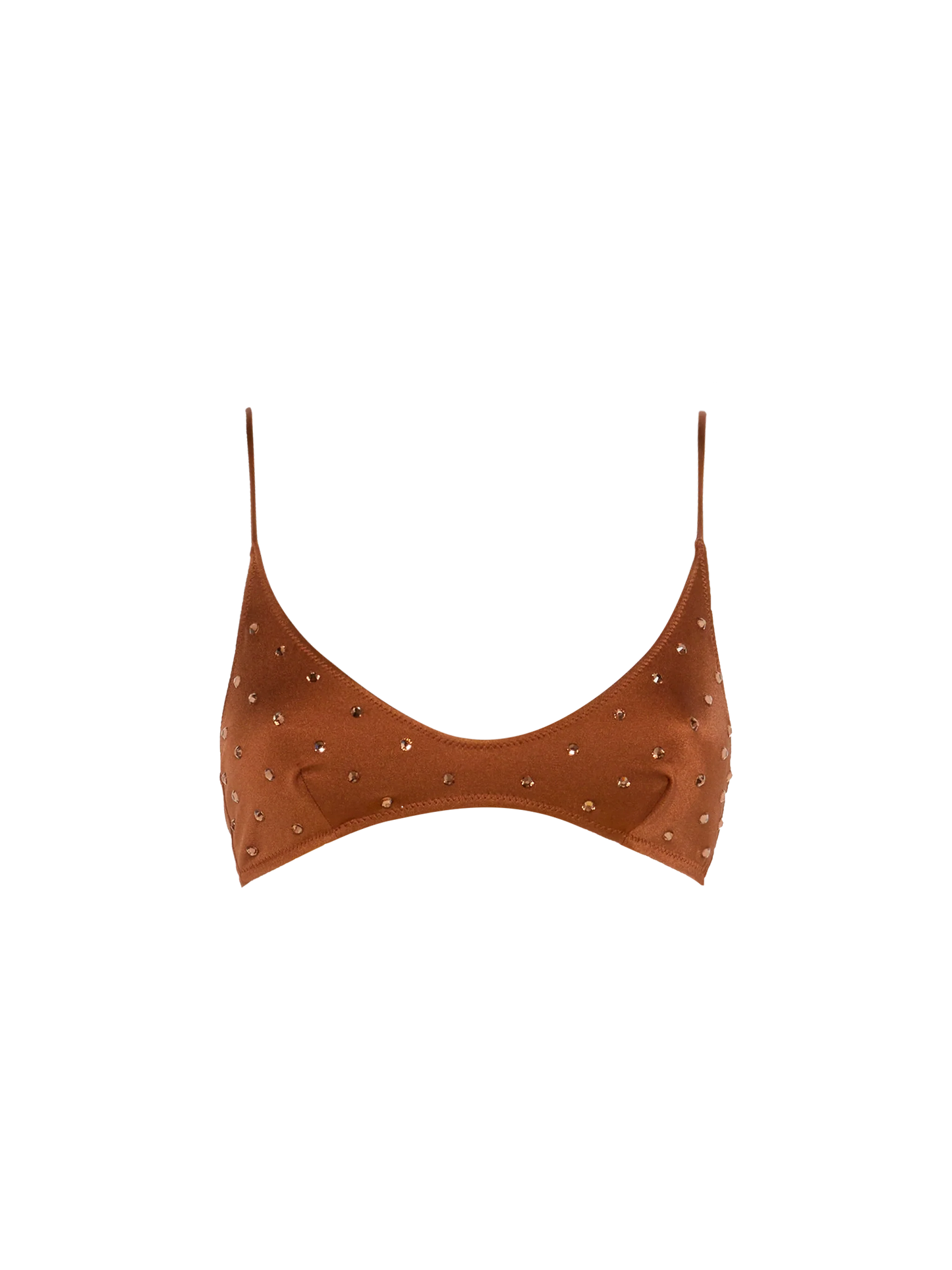 Paloma brown scoop bralette with rhinestone embellishment