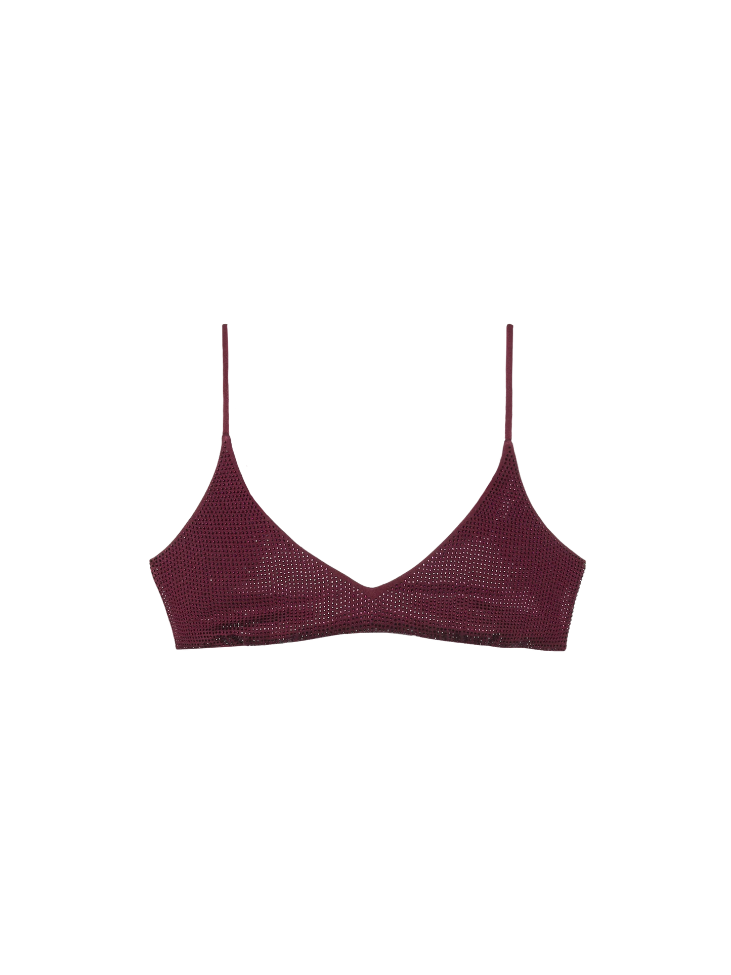 Paloma burgundy scoop bralette with rhinestone embellishment