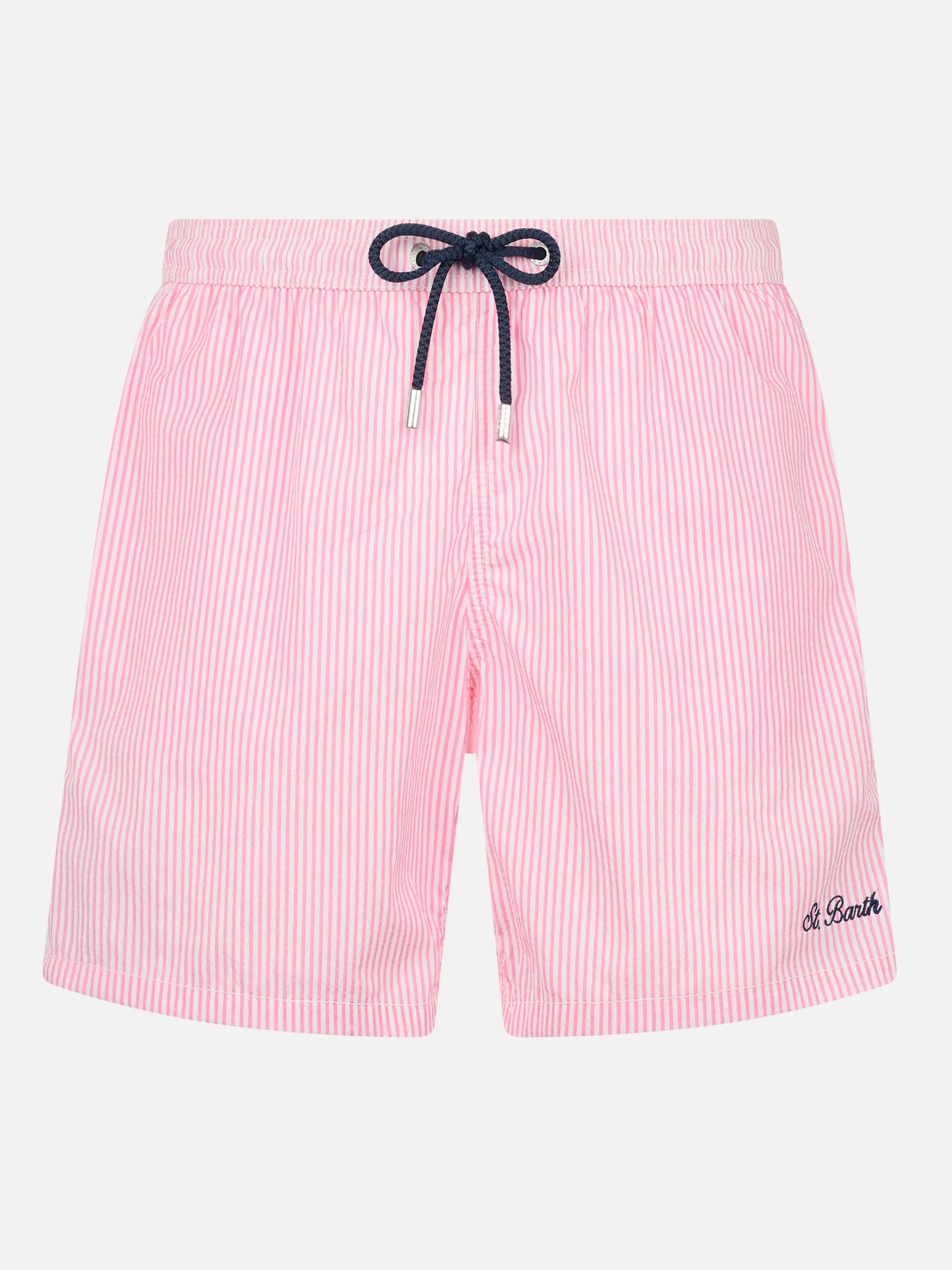Seersucker pink striped classic light swim shorts Patmos