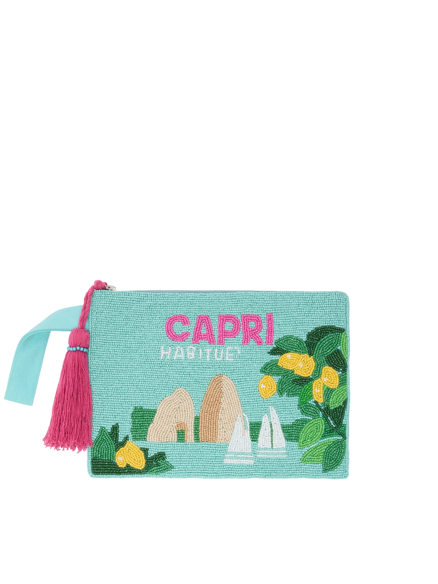 Pearl Pouch with Capri beaded postcard