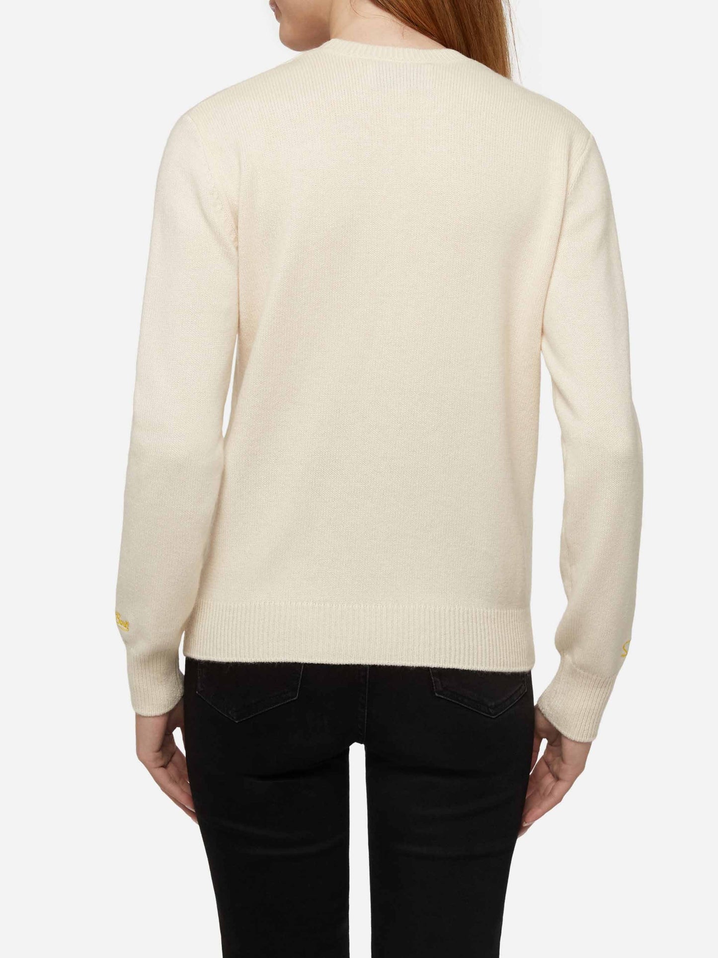 Woman white sweater New Queen with Simpson family print | SIMPSON FAMILY SPECIAL EDITION