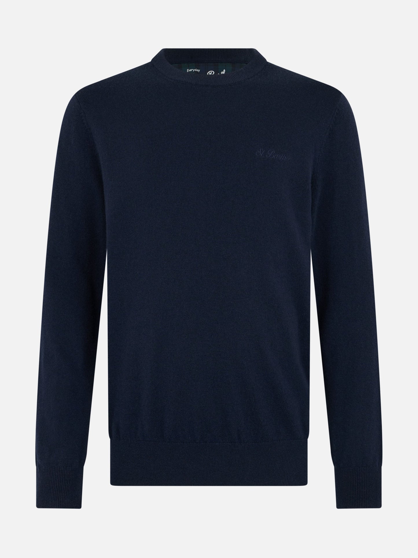 Man navy blue cashmere blend crewneck sweater Regent