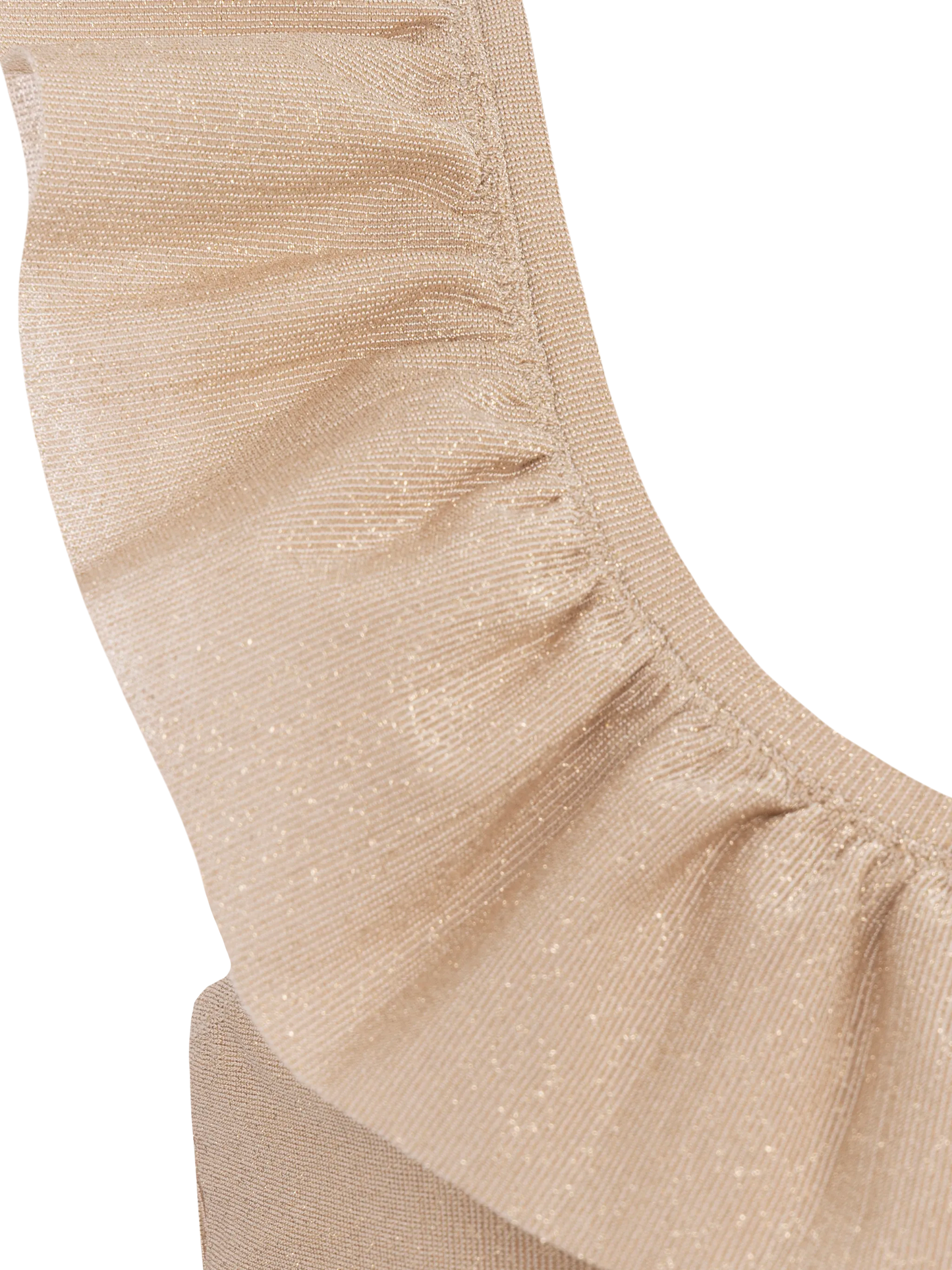 Rey one-shoulder lurex ruffled bikini