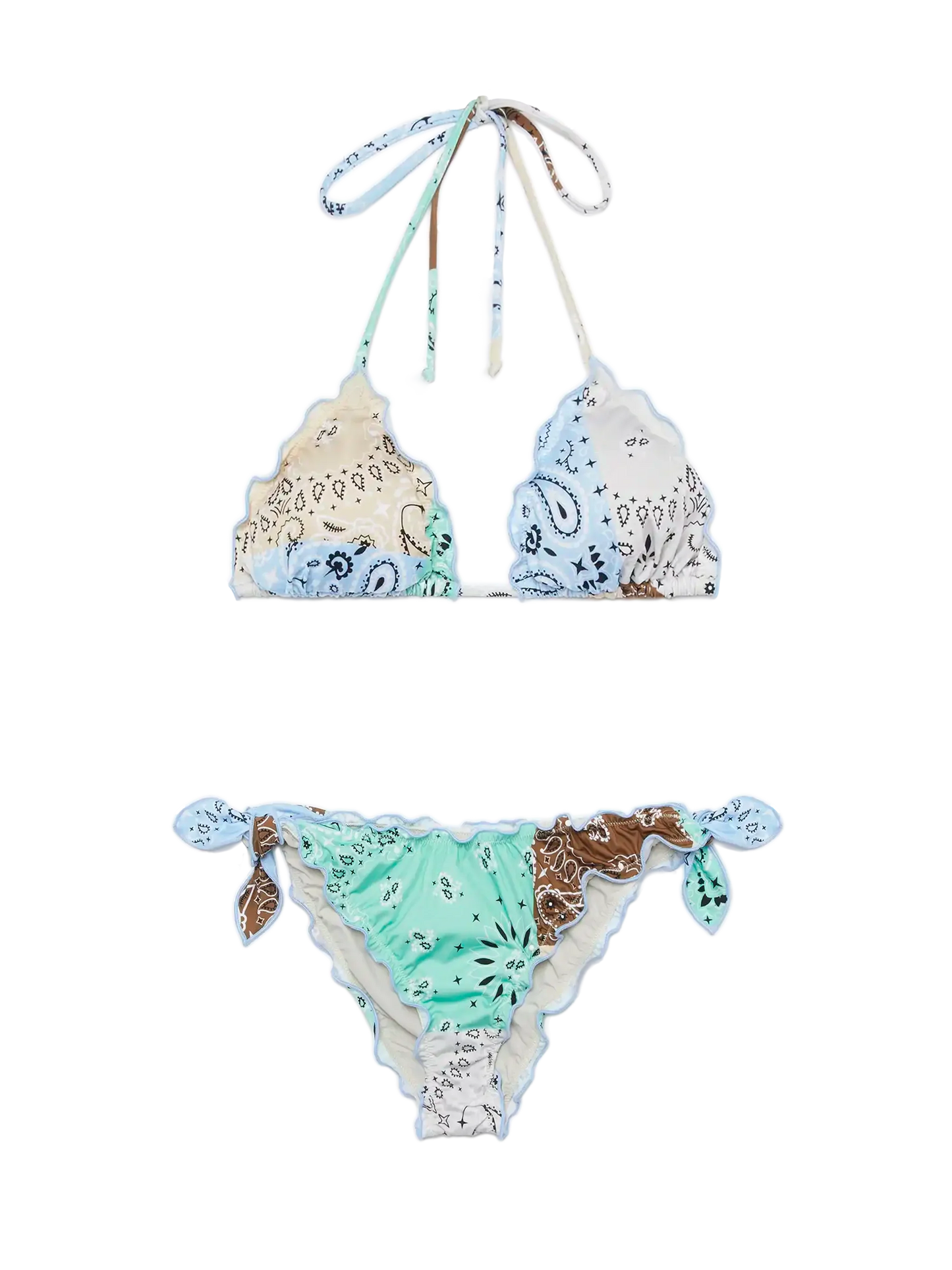 Sarius triangle classic bikini with bandanna print