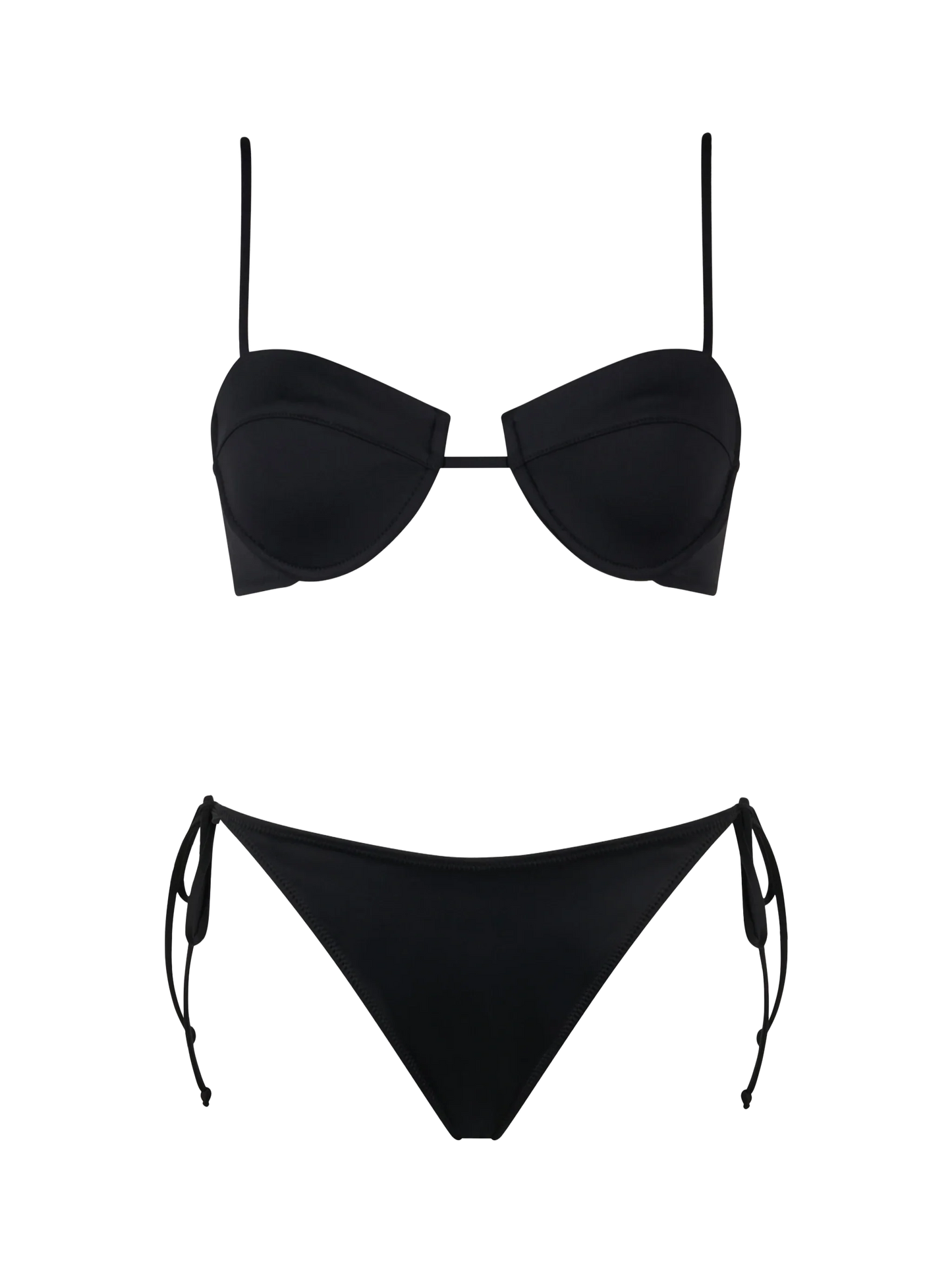 Woman black underwired bralette bikini Salina Virgo
