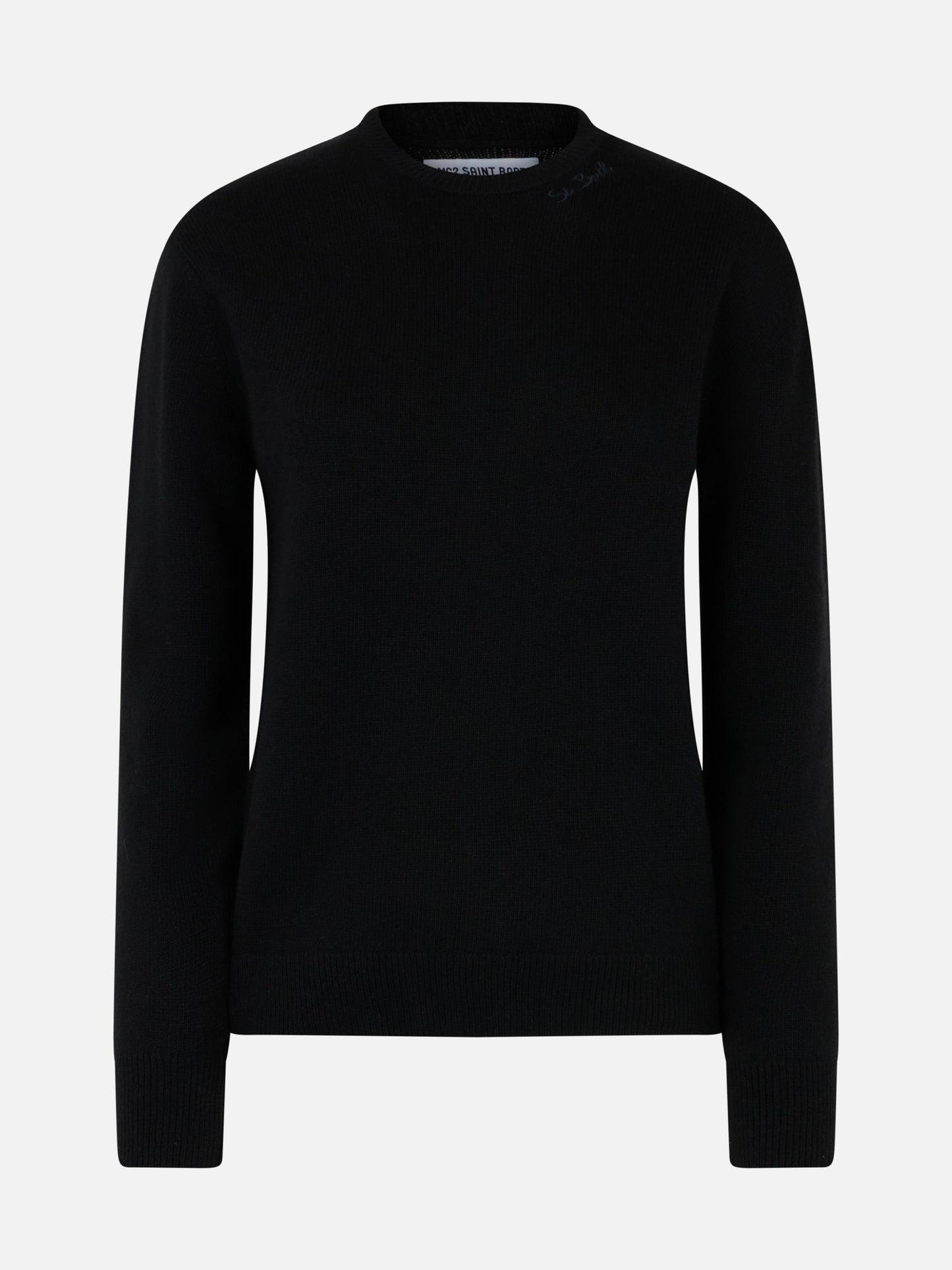 Woman black cashmere blend crewneck sweater Sorbonne
