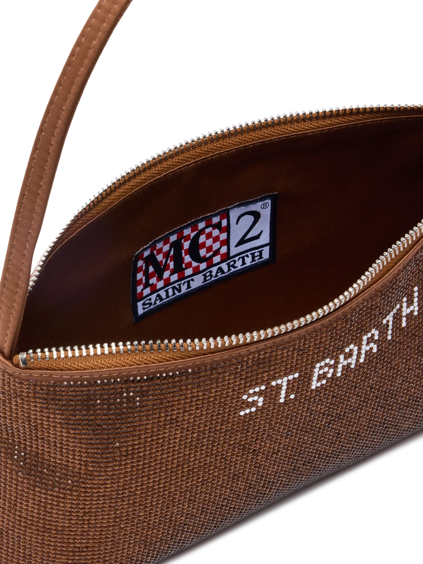 Mini bag Strassy with brown rhinestones