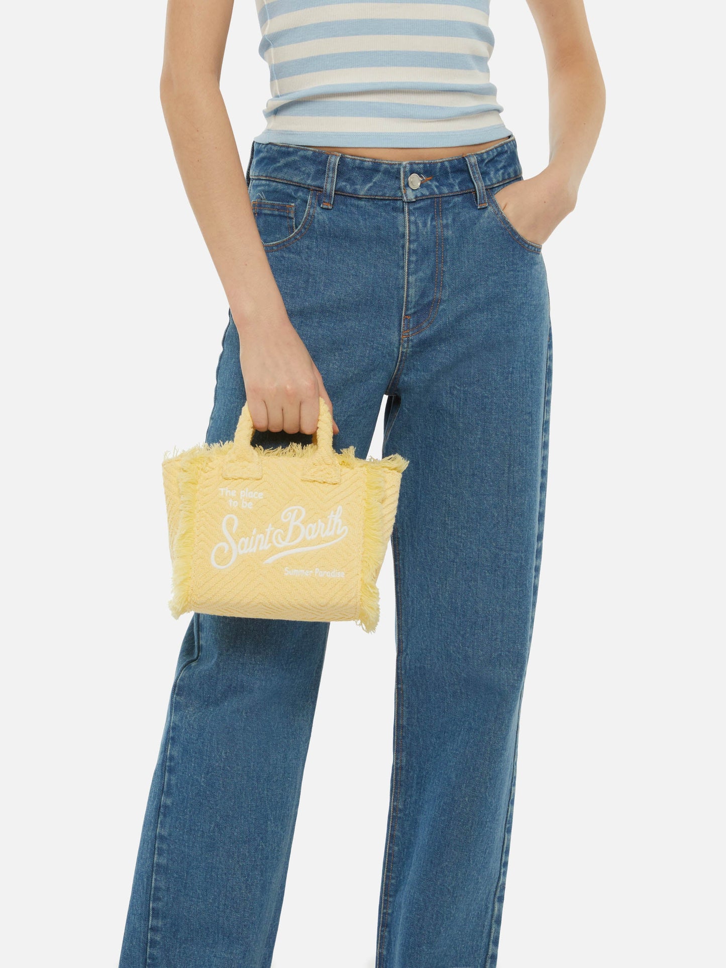 Yellow lines embossed Mini Vanity Sponge Bag