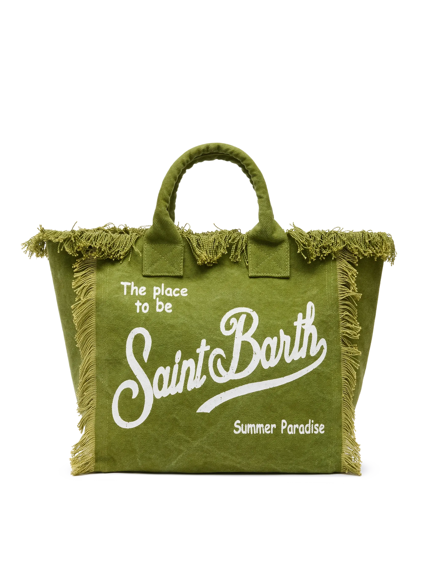 Military green cotton canvas Vanity tote bag