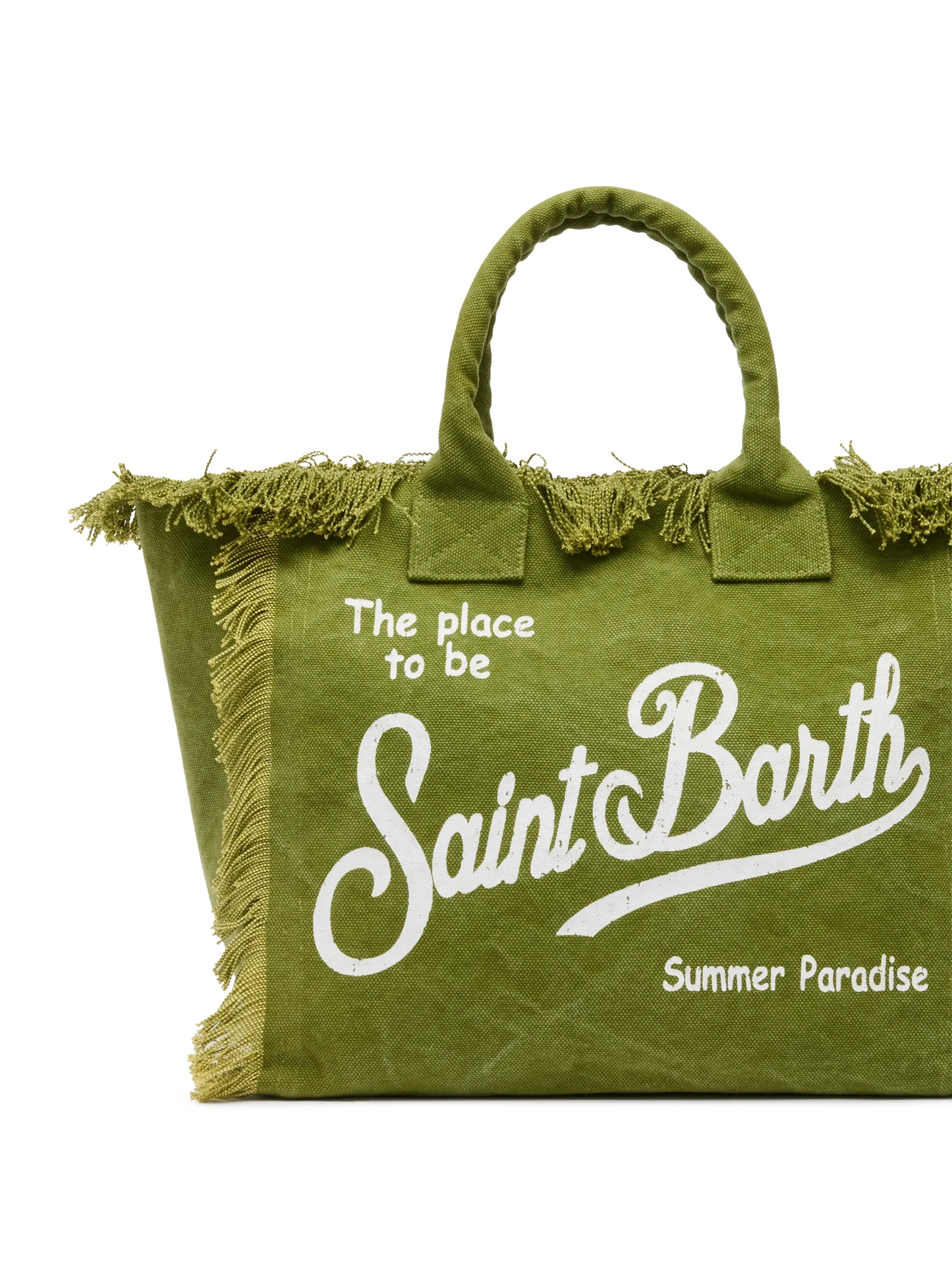 Military green cotton canvas Vanity tote bag