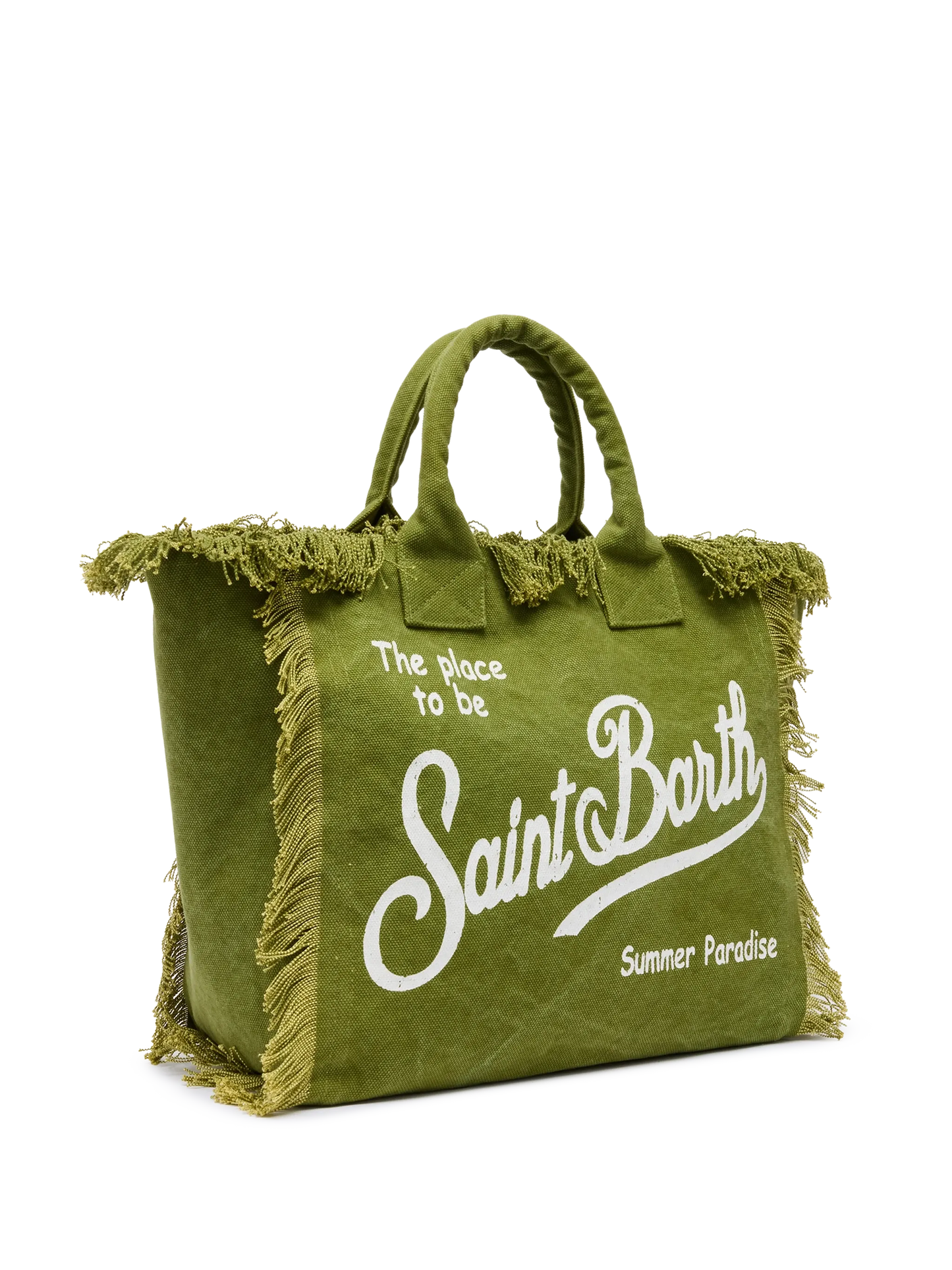 Military green cotton canvas Vanity tote bag