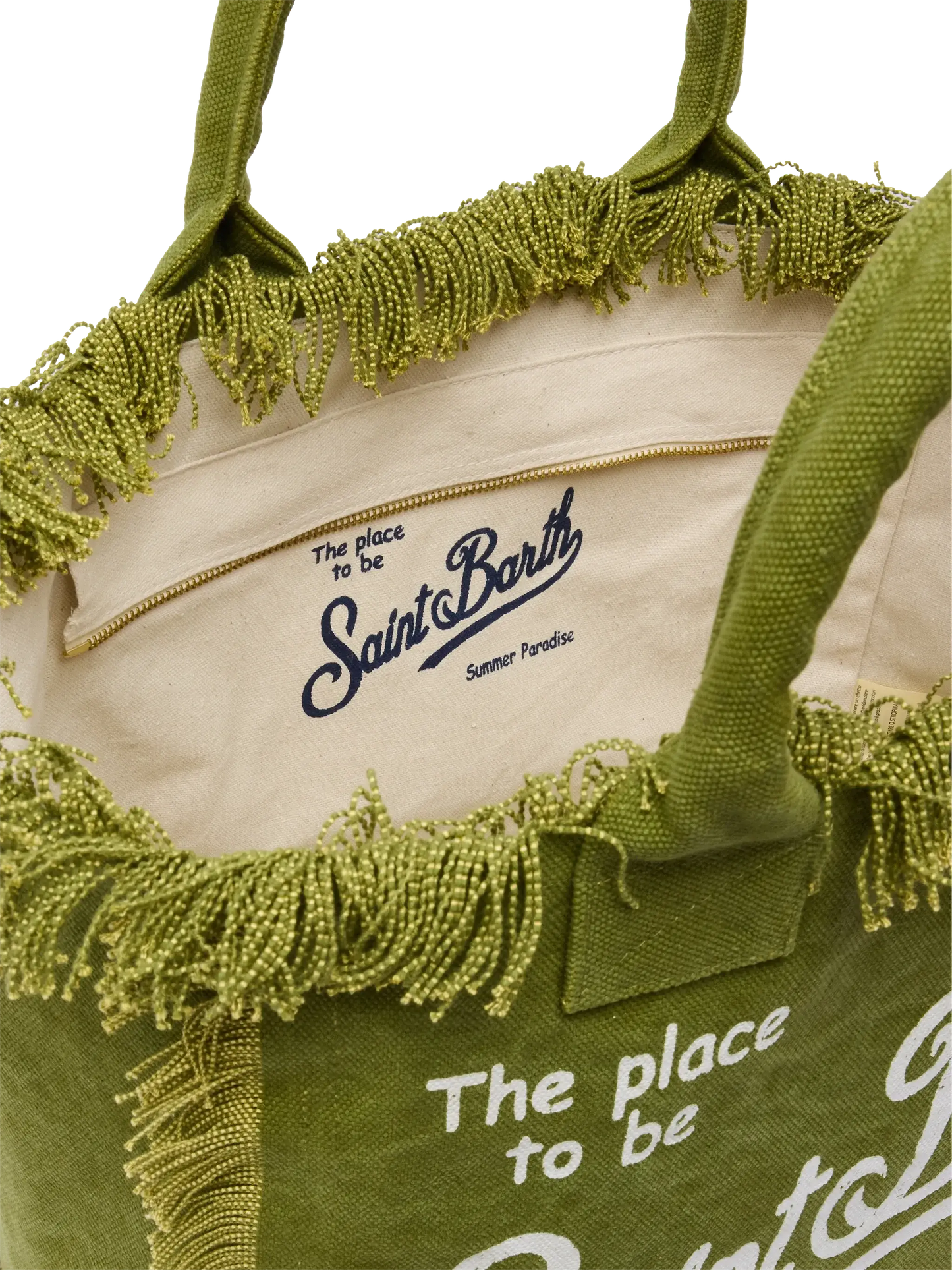 Military green cotton canvas Vanity tote bag