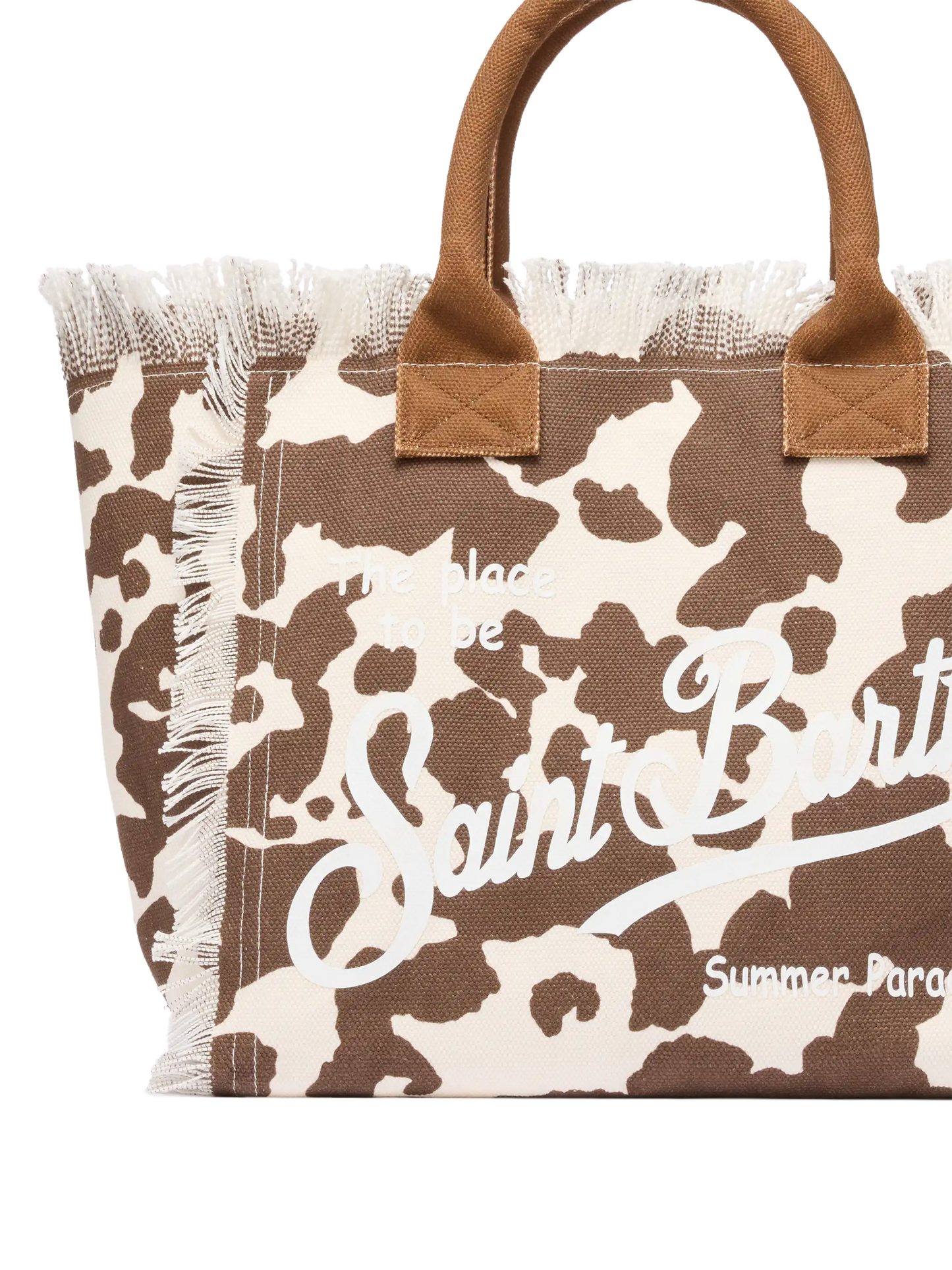 Cotton canvas Vanity tote bag with cow skin print - MC2 Saint Barth