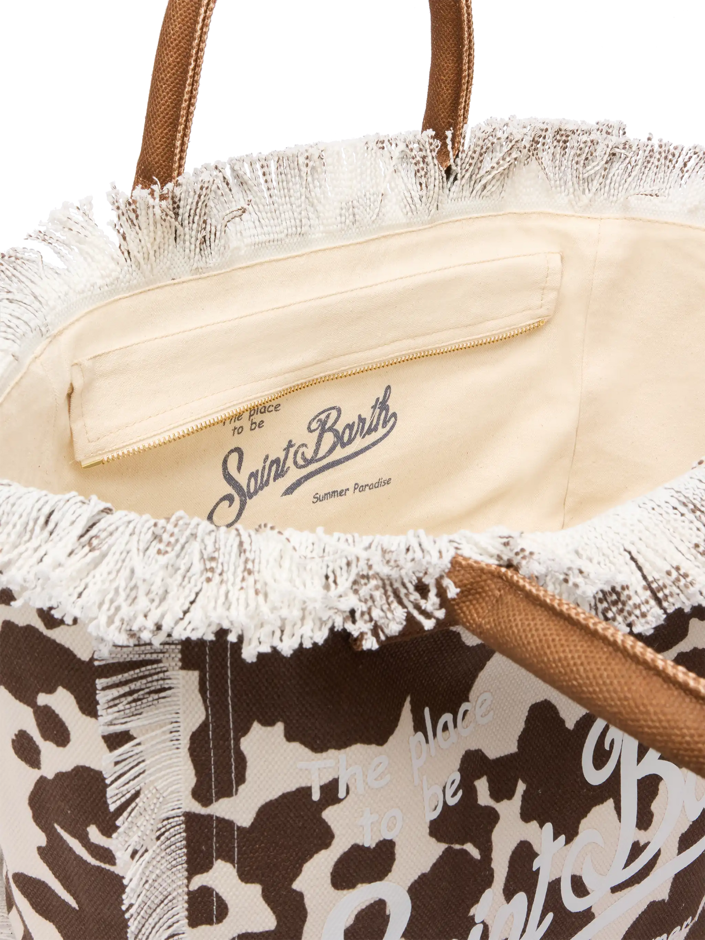 Cotton canvas Vanity tote bag with cow skin print - MC2 Saint Barth