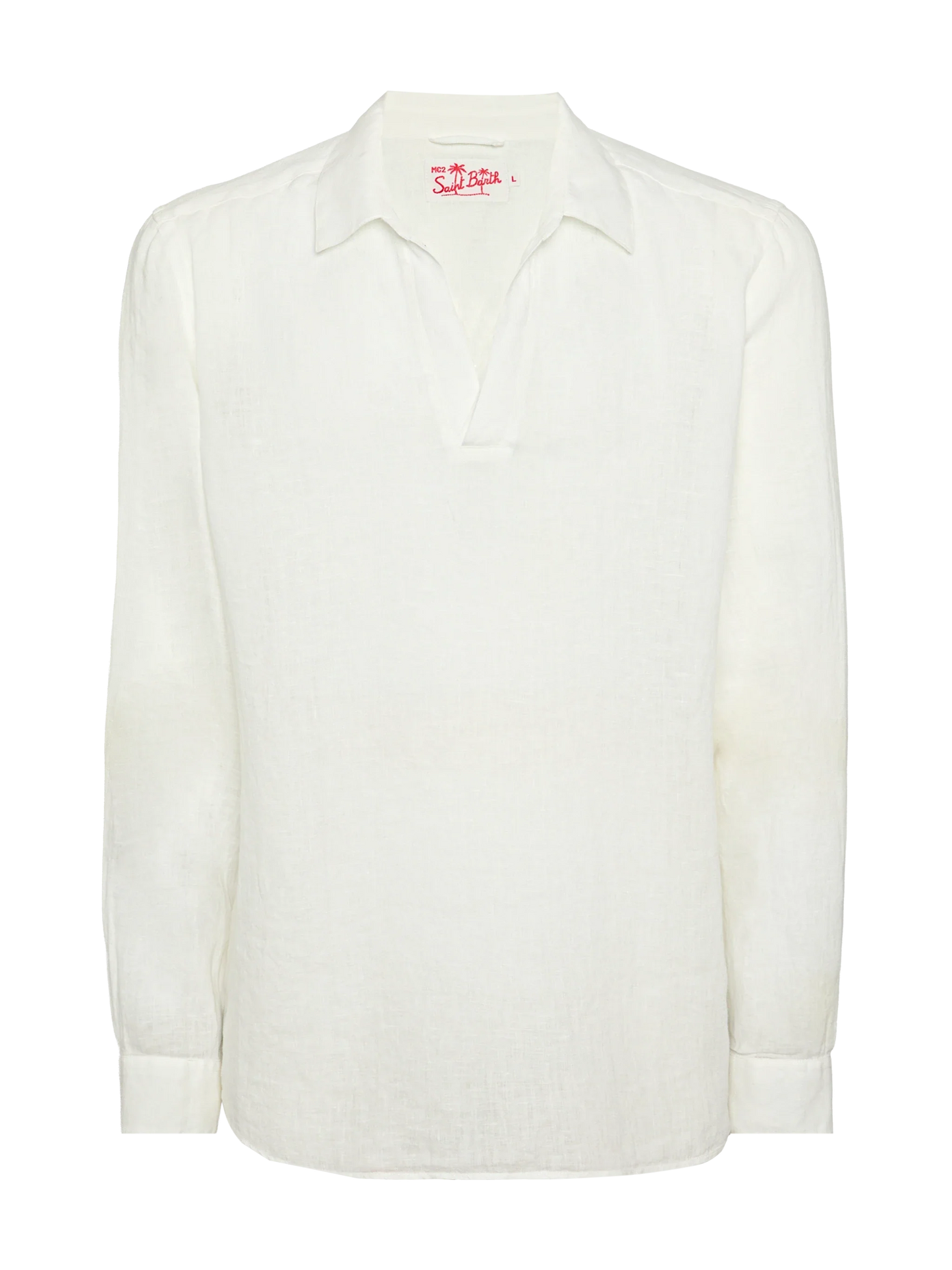 White linen polo shirt Ventotene