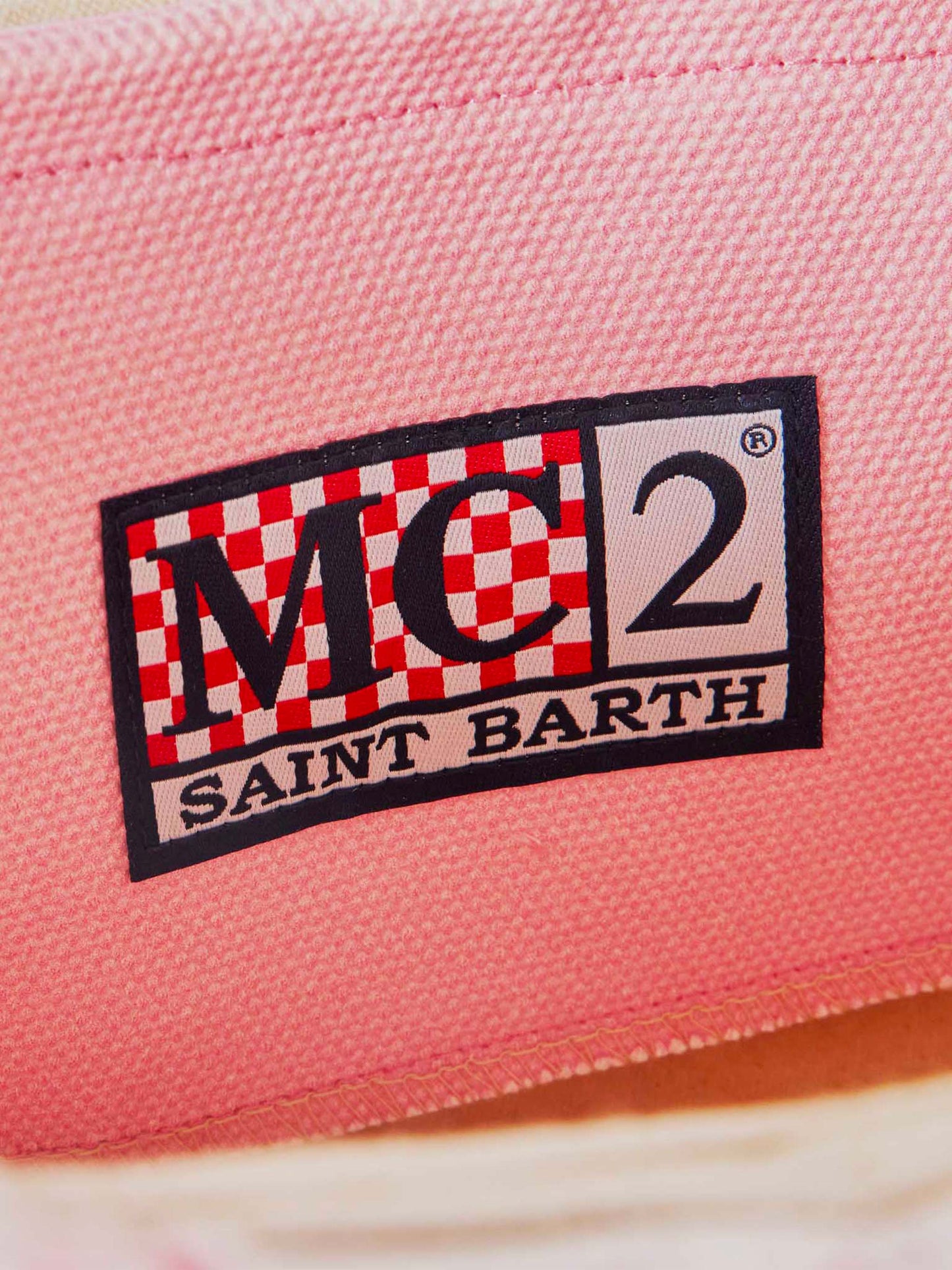 Colette pink cotton canvas handbag with Fiorucci Angels print | FIORUCCI SPECIAL EDITION - MC2 Saint Barth