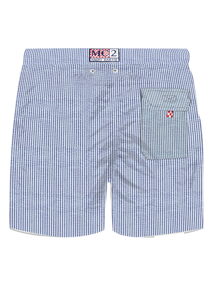 Seersucker bluette striped classic light swim shorts Patmos