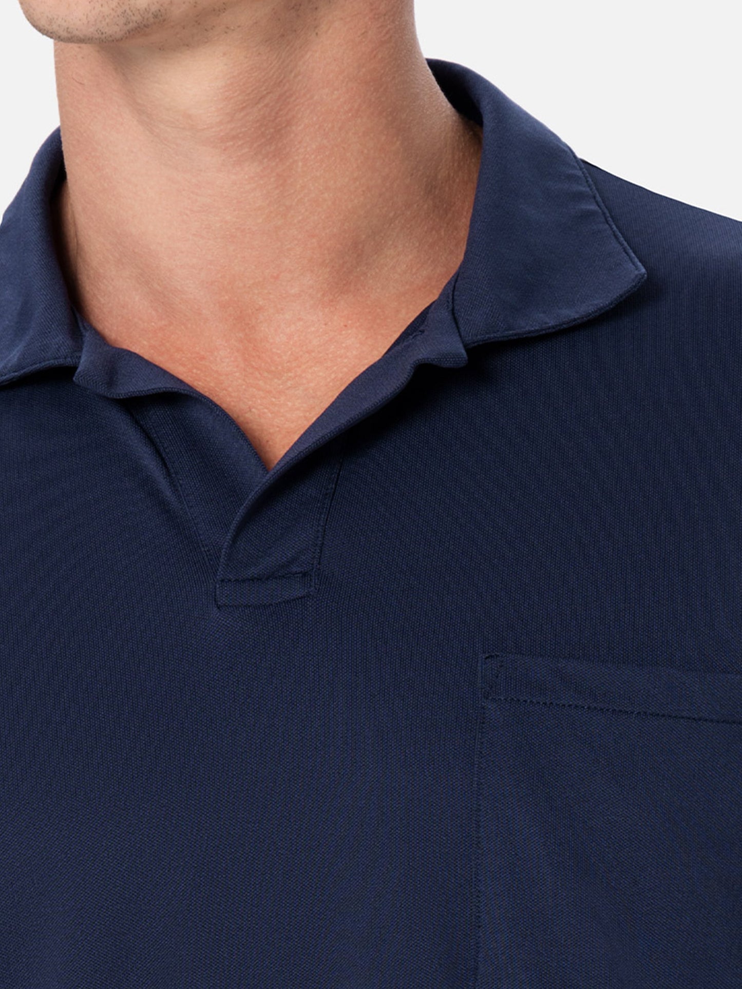 Man navy blue technical piquet polo shirt Camber