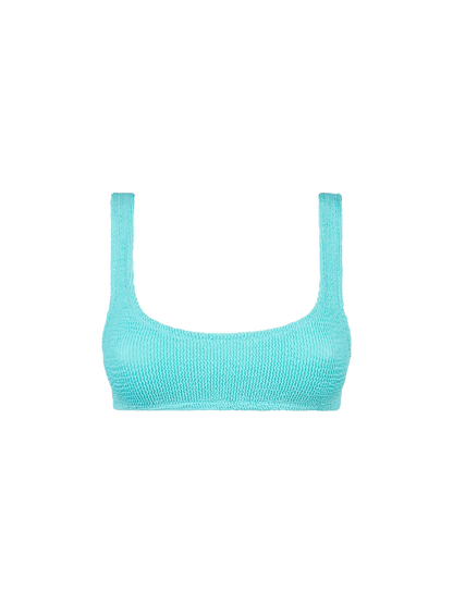 Woman water green crinkle bralette swimsuit