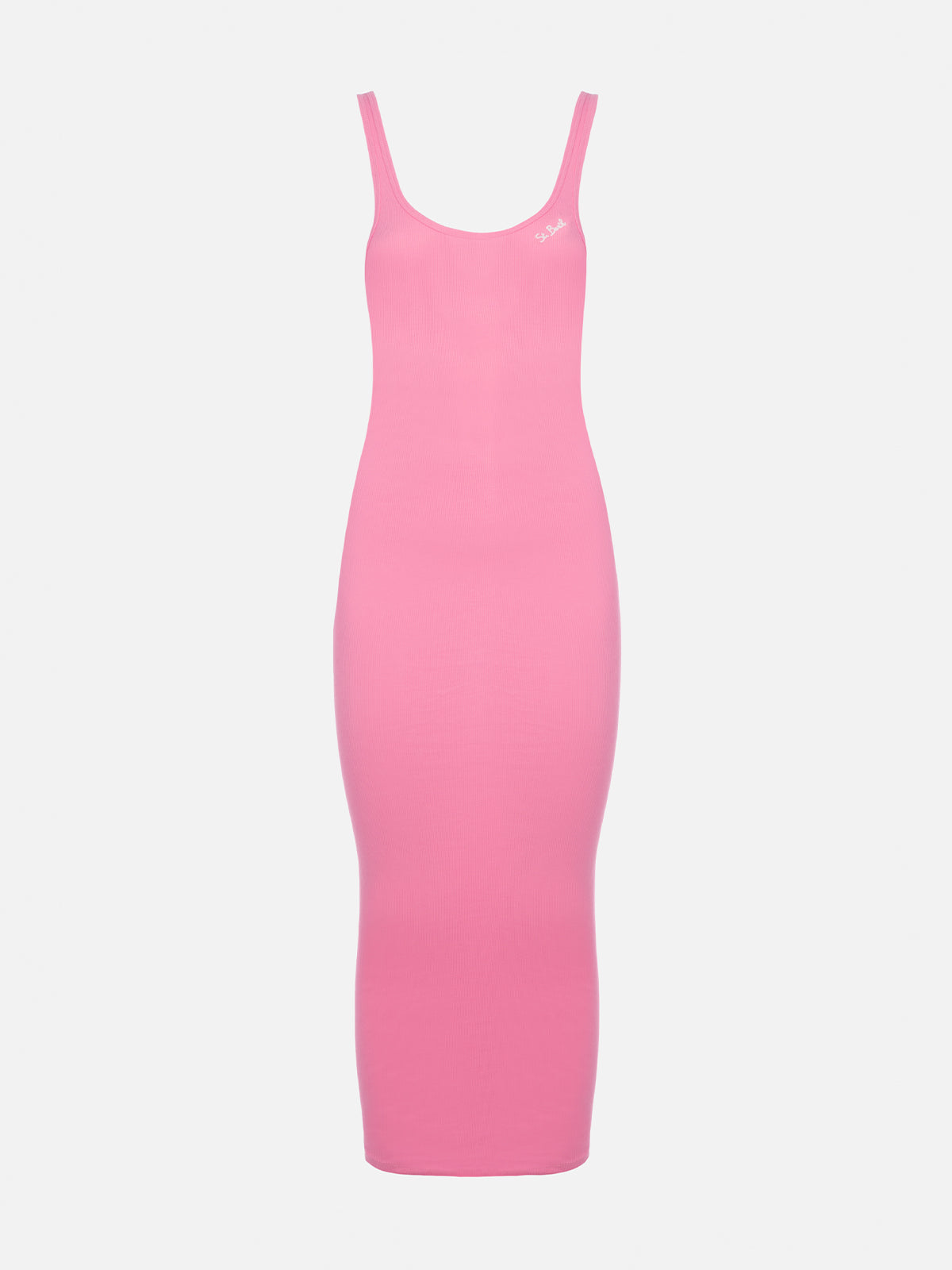 Woman ribbed pink cotton jersey tank dress Jennifer