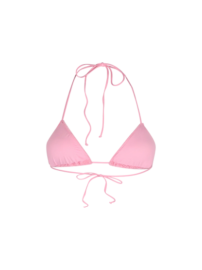 Woman pink terry triangle top swimsuit Leah