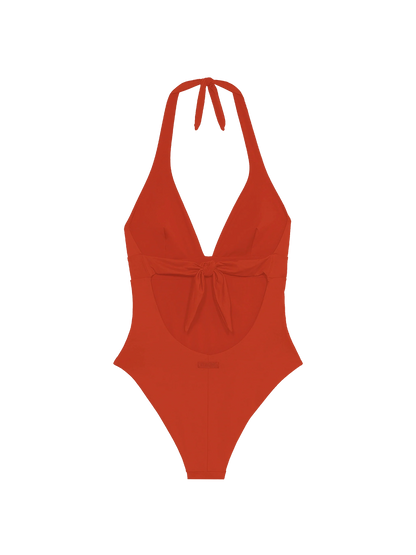 Woman orange one-piece Marylin swimsuit