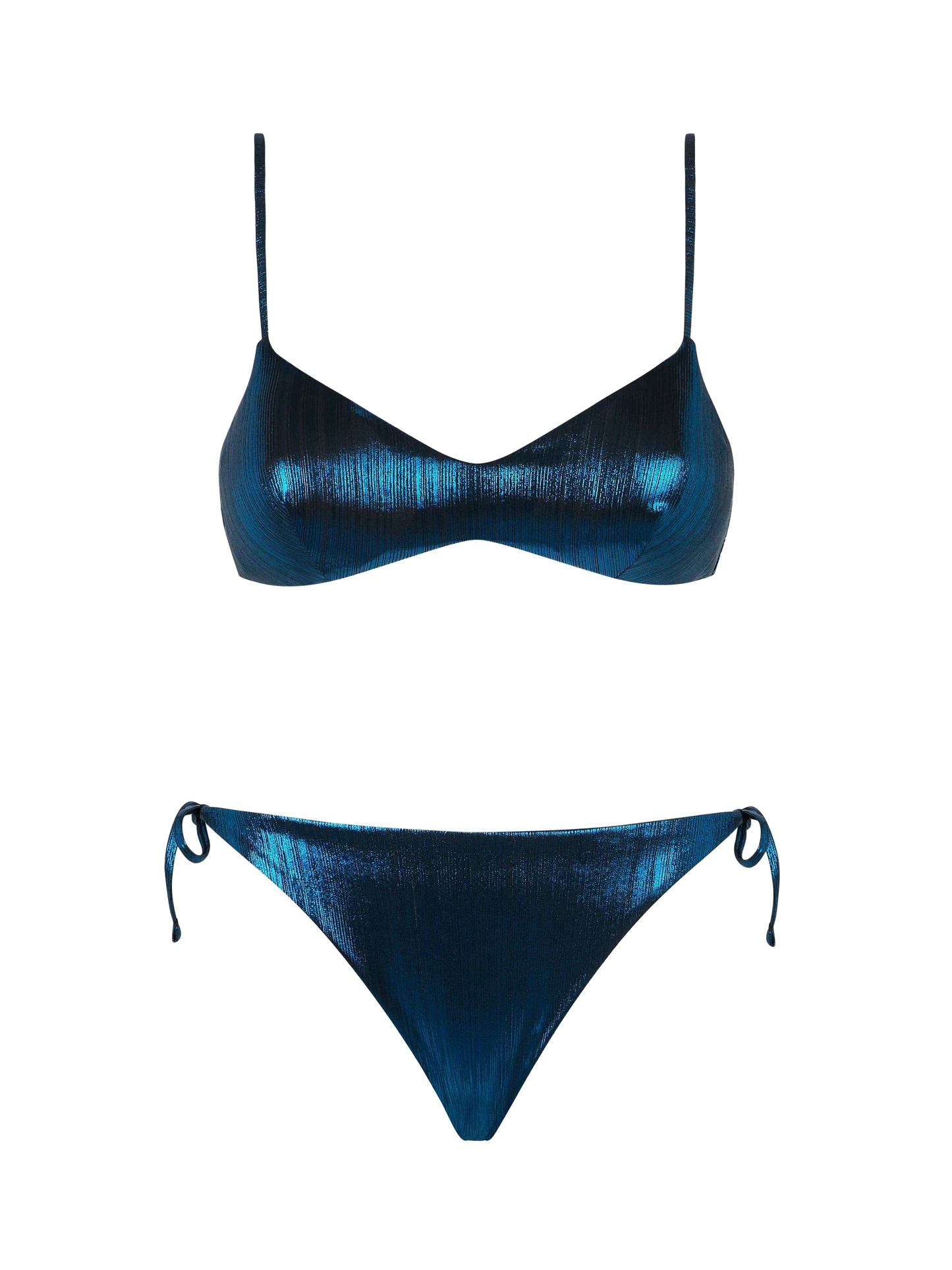 Woman laminated bralette bikini