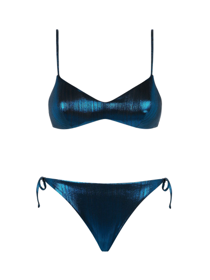 Woman laminated bralette bikini